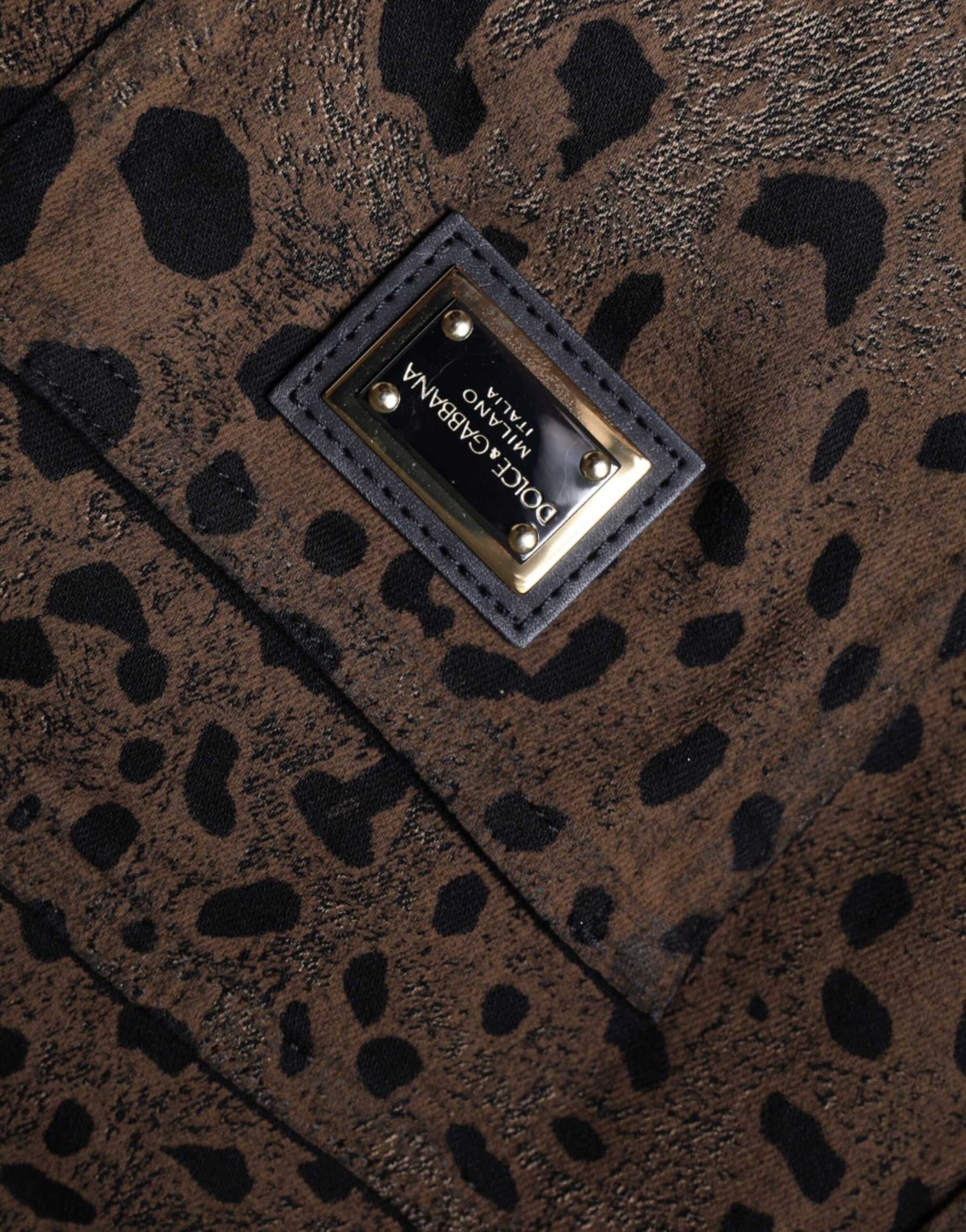 Dolce & Gabbana Brown Leopard Cotton Skinny Denim Jeans | Regal Royce