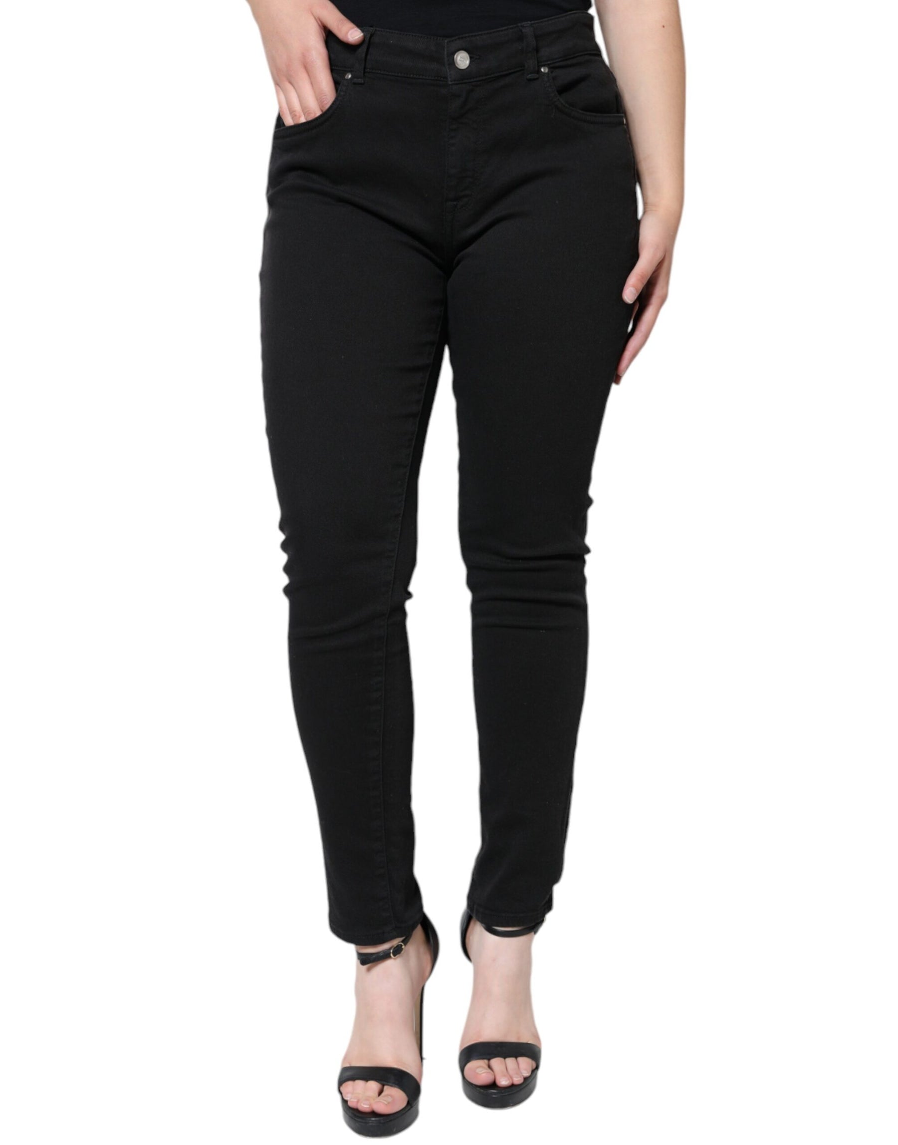 Dolce & Gabbana Black Cotton Stretch Skinny Denim Jeans | Regal Royce