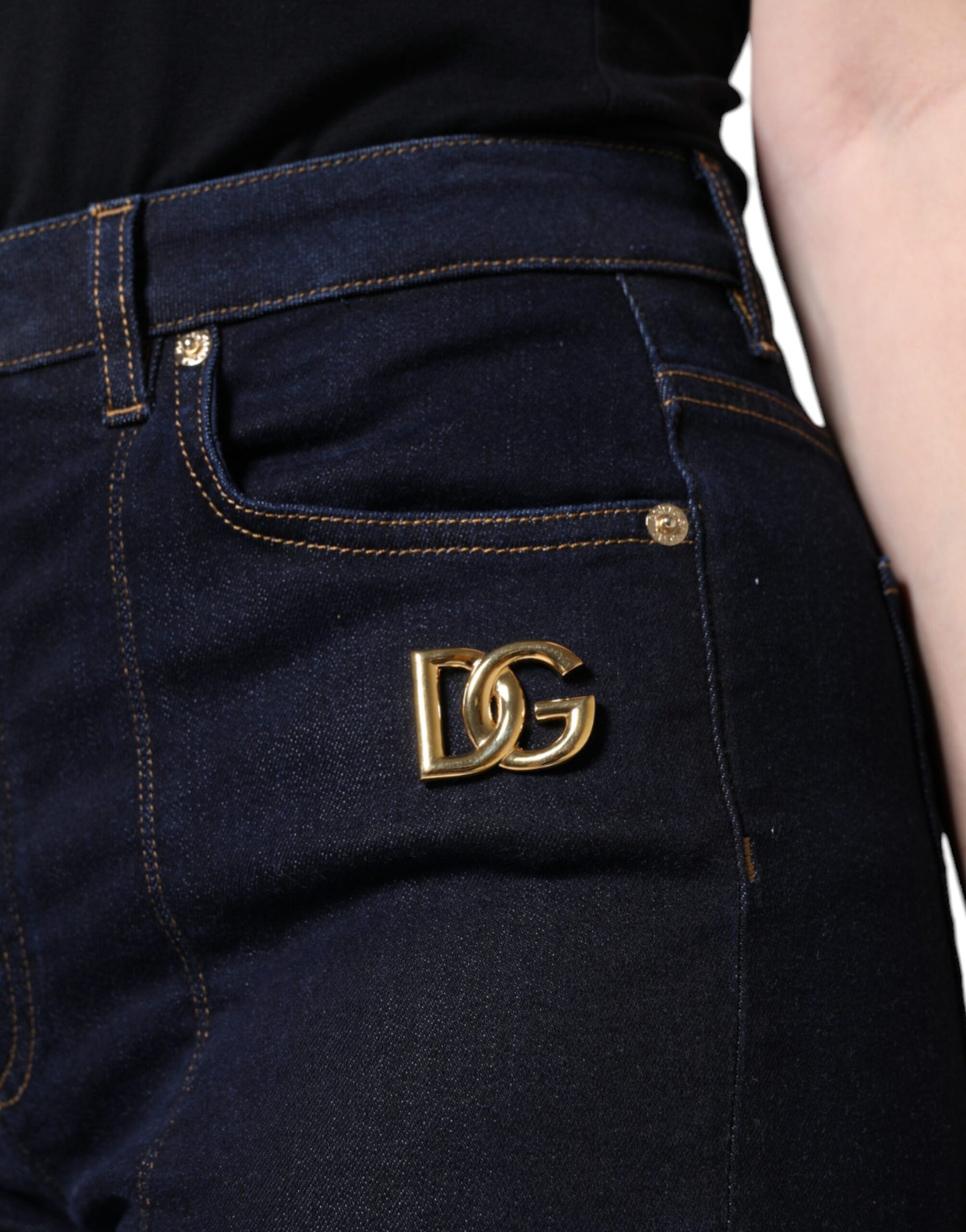 Dolce & Gabbana Black Cotton Blend Skinny Denim Jeans | Regal Royce