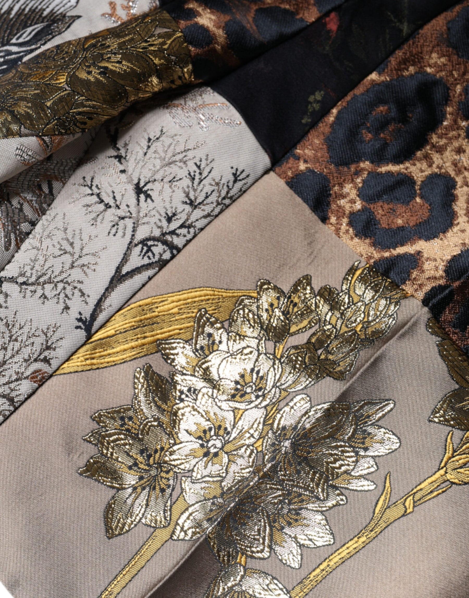 Dolce & Gabbana Multicolor Patchwork Jacquard High Waist Pants | Regal Royce