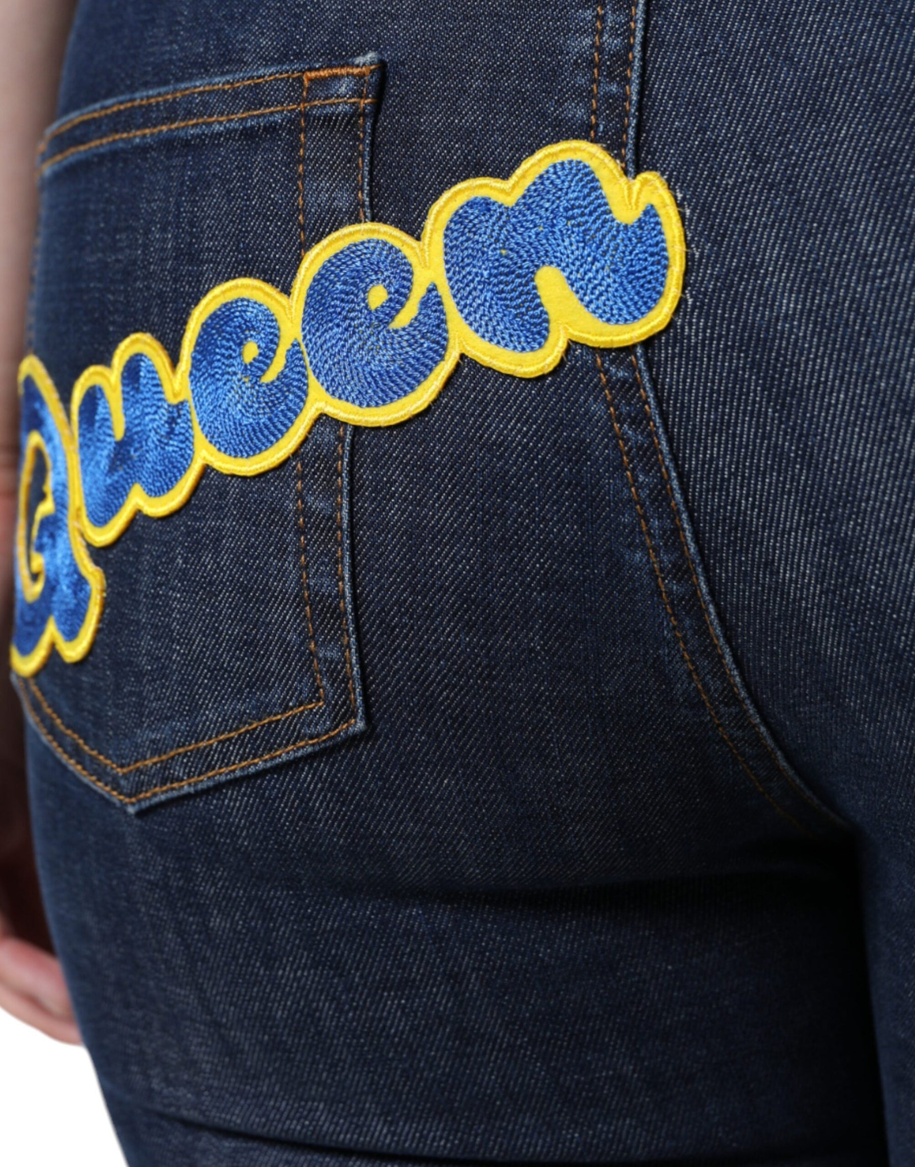 Dolce & Gabbana Dark Blue QUEEN Cotton Skinny Denim Jeans | Regal Royce