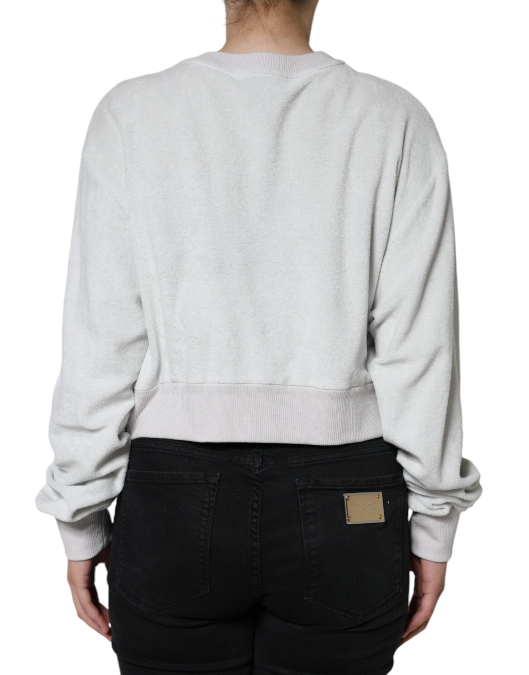 Dolce & Gabbana White Nylon Stretch Crew Neck Pullover Sweater | Regal Royce