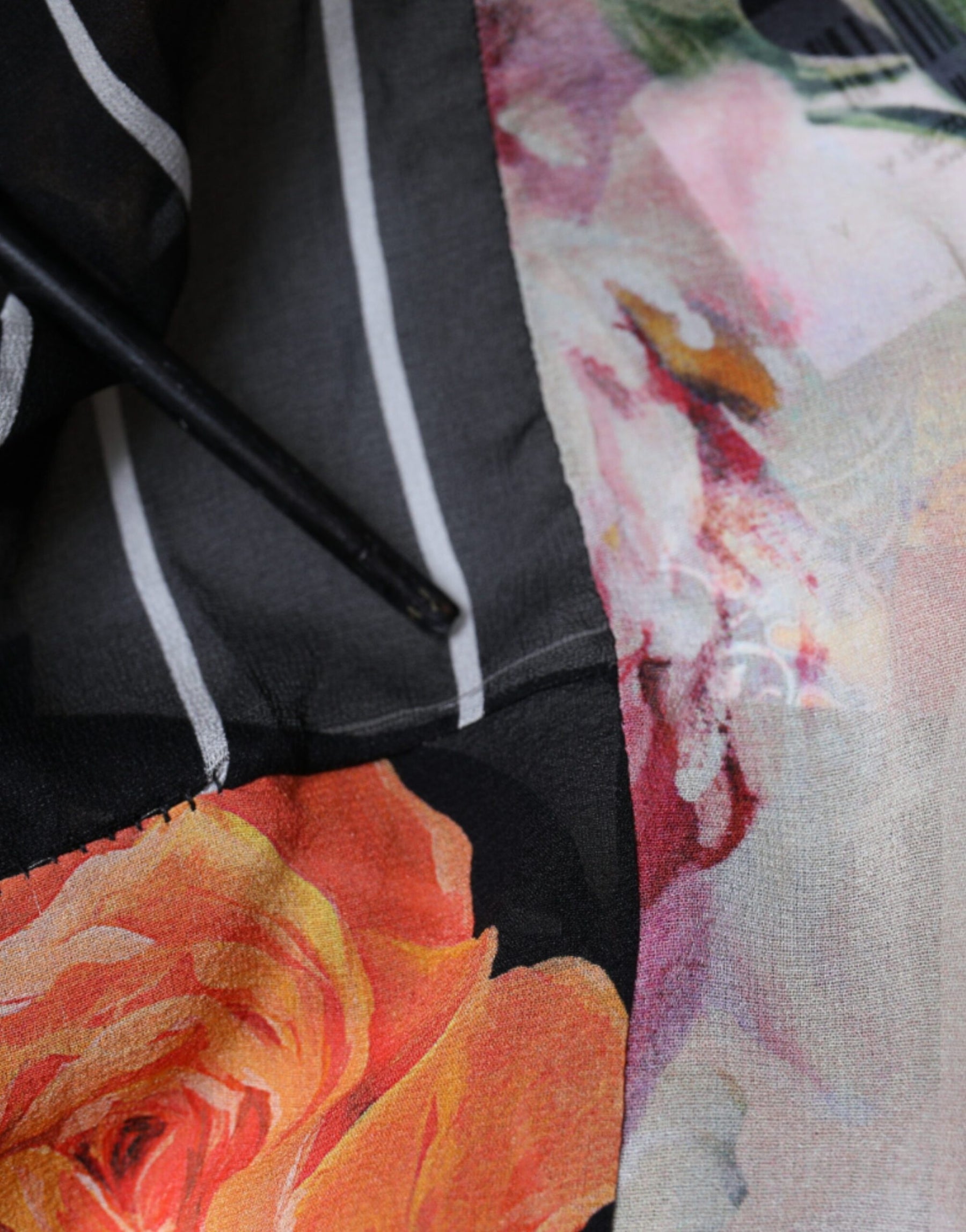 Dolce & Gabbana Multicolor Patchwork Silk Collared Blouse Top | Regal Royce