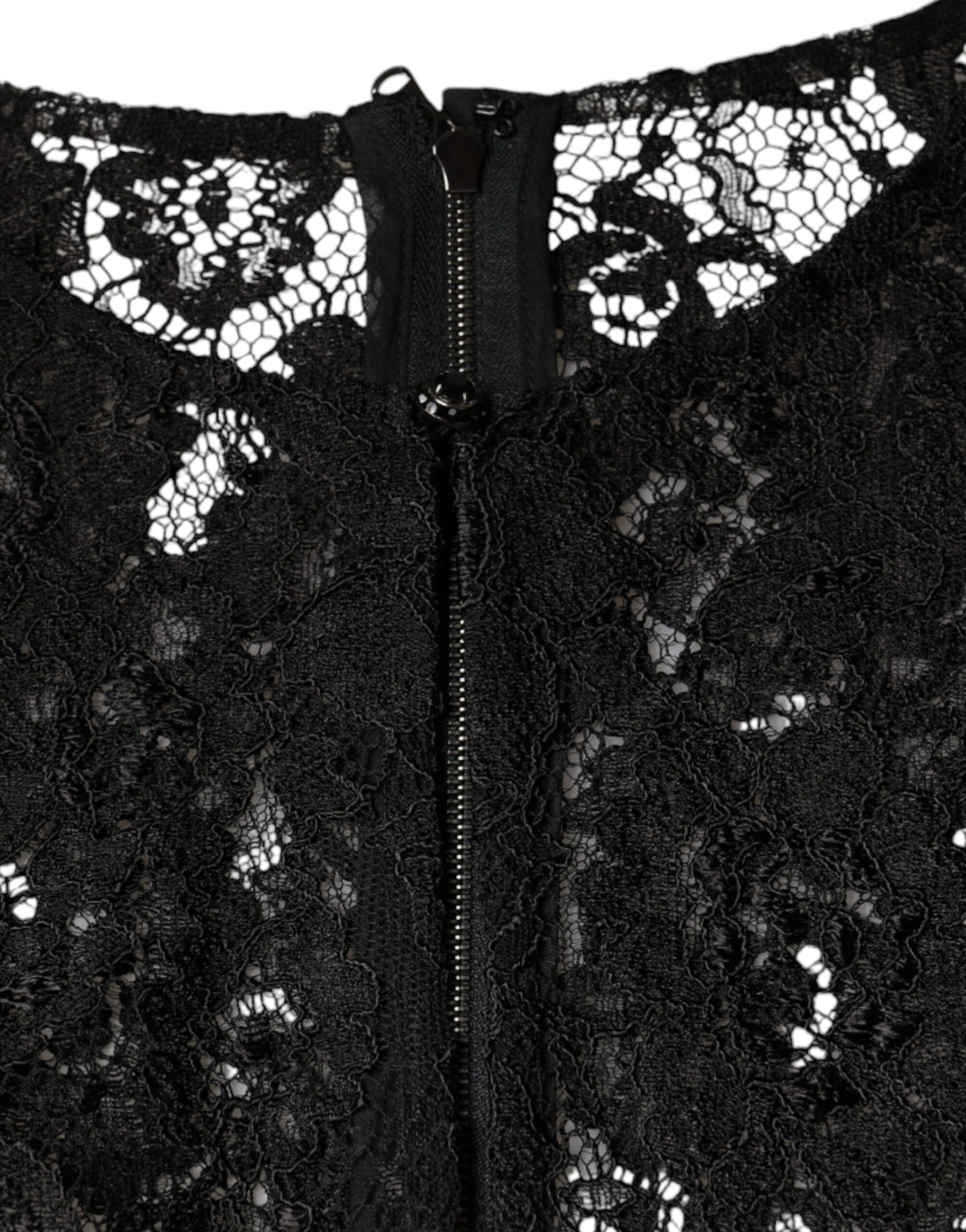 Dolce & Gabbana Black Floral Lace See Through Long Sleeve Top | Regal Royce