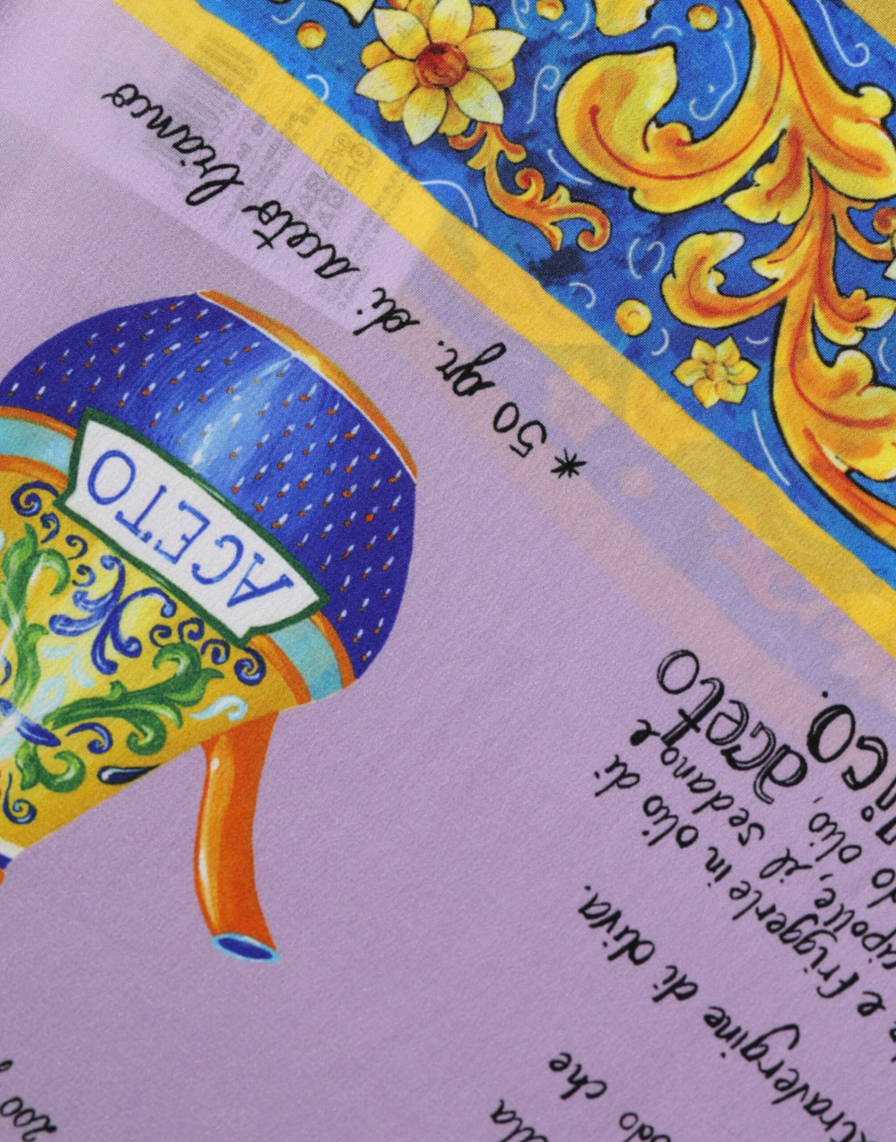 Dolce & Gabbana Purple Silk Caponata Siciliana Print Tank Top | Regal Royce