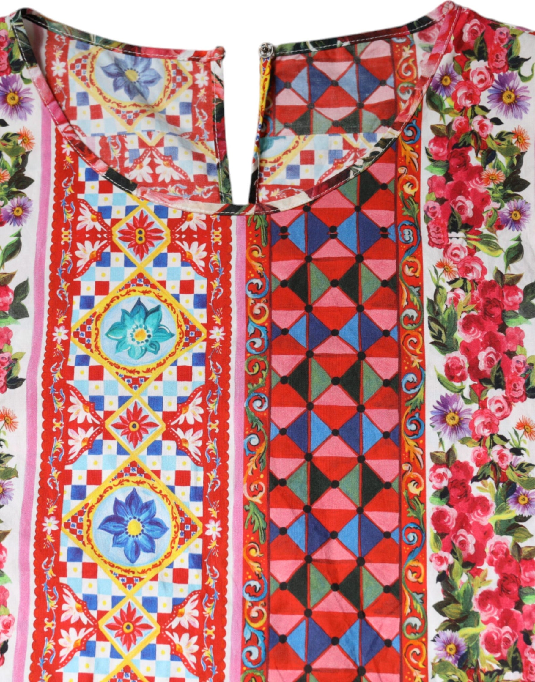 Dolce & Gabbana Multicolor Cotton Carretto Floral Tank Top | Regal Royce