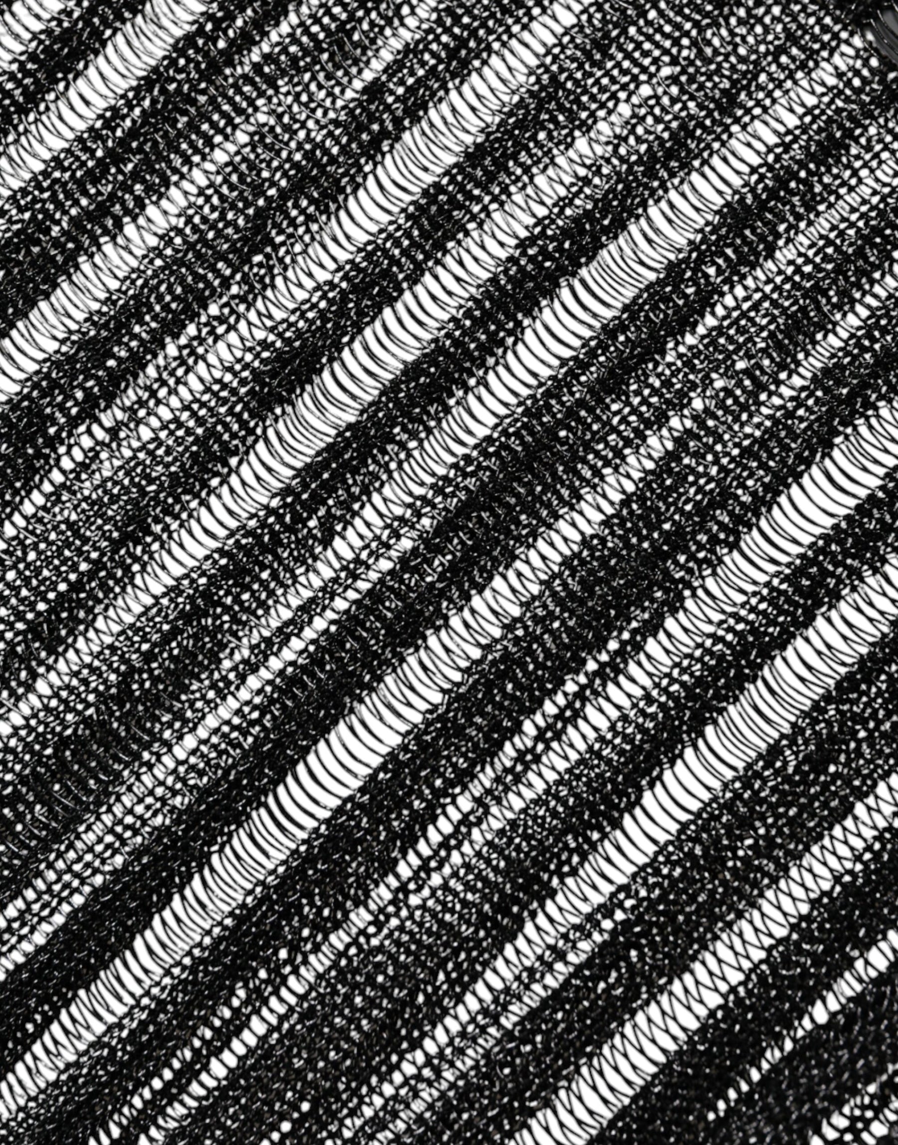 Dolce & Gabbana Black Stripe See Through Long Sleeves Top | Regal Royce