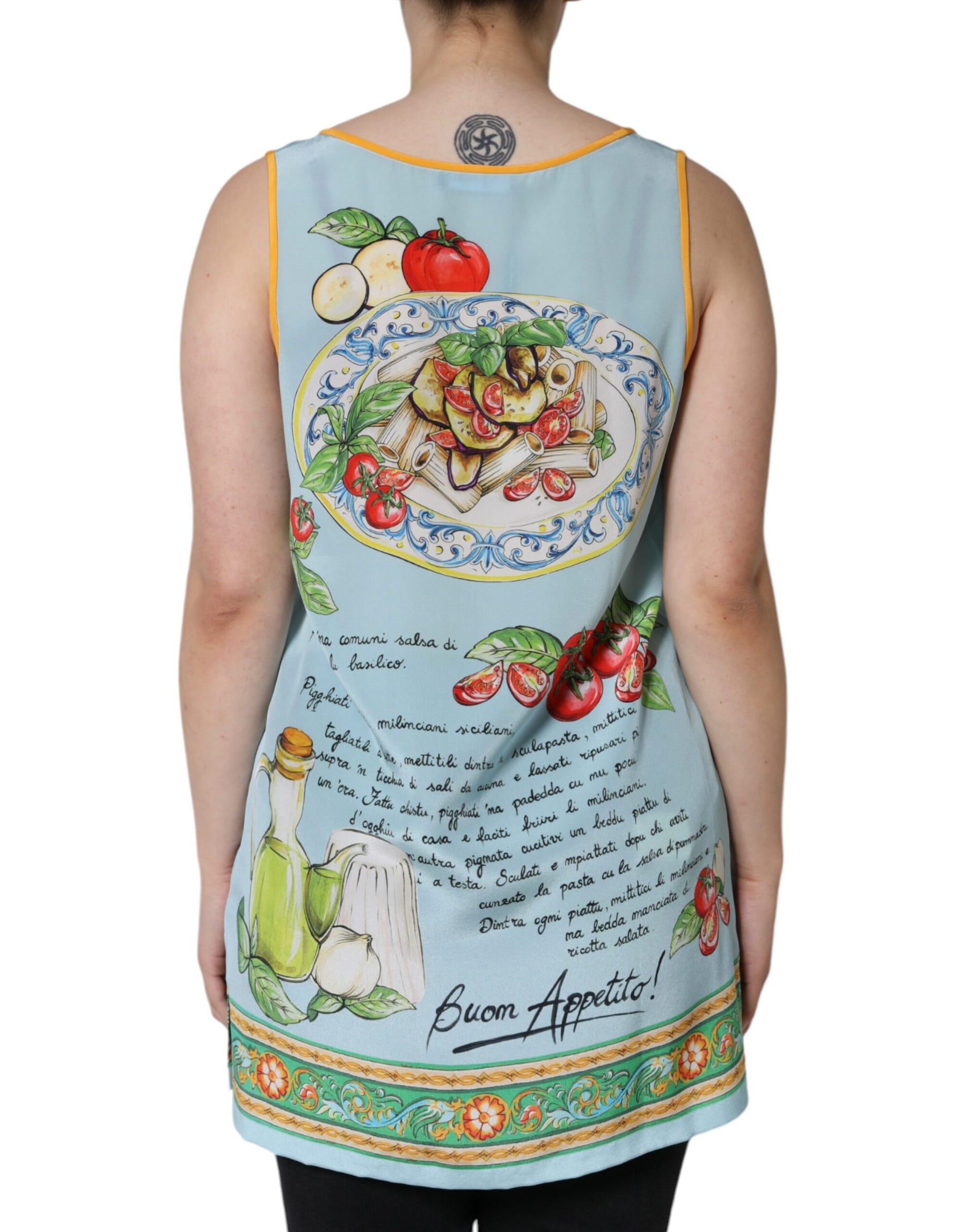 Dolce & Gabbana Multicolor Pasta Alla Norma Print Tank Top | Regal Royce