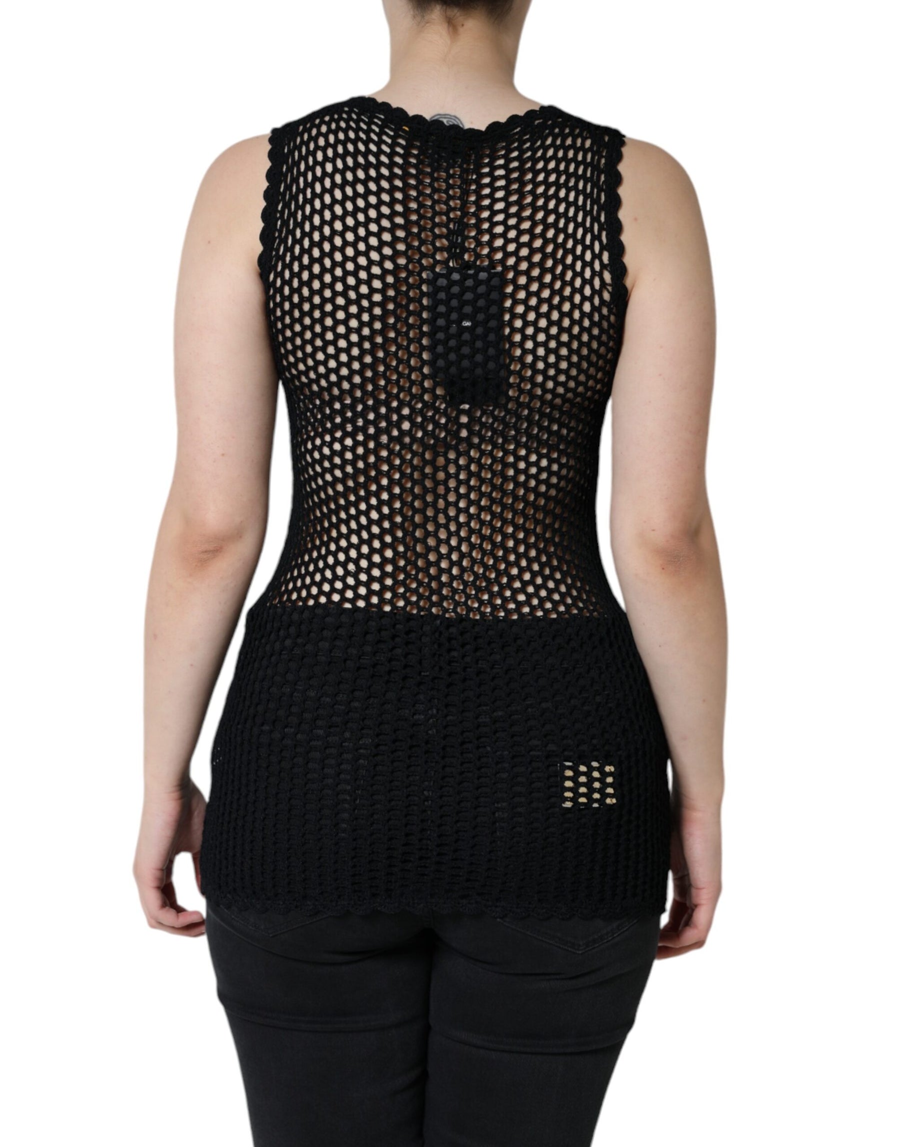 Dolce & Gabbana Black Mesh See Through Sleeveless Tank Top | Regal Royce