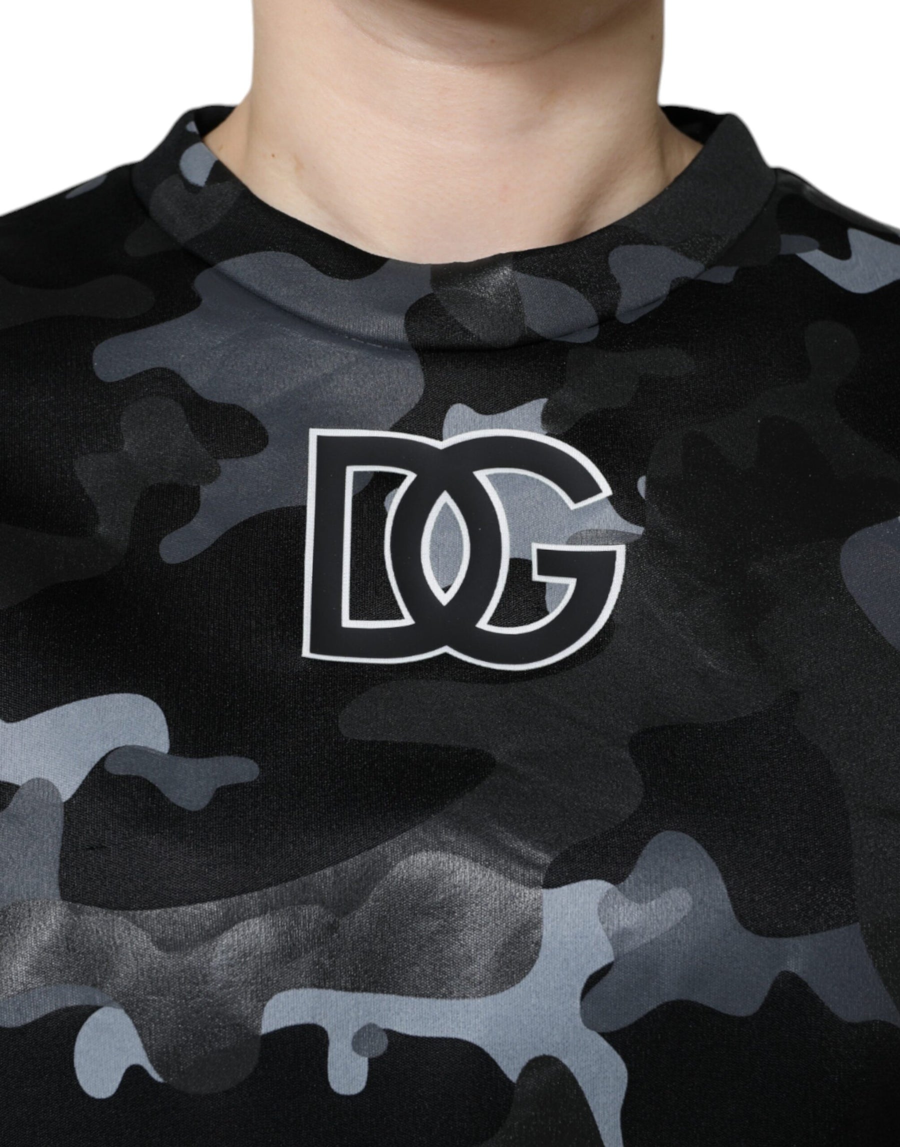 Dolce & Gabbana Black Camouflage Round Neck Sweatshirt Sweater | Regal Royce