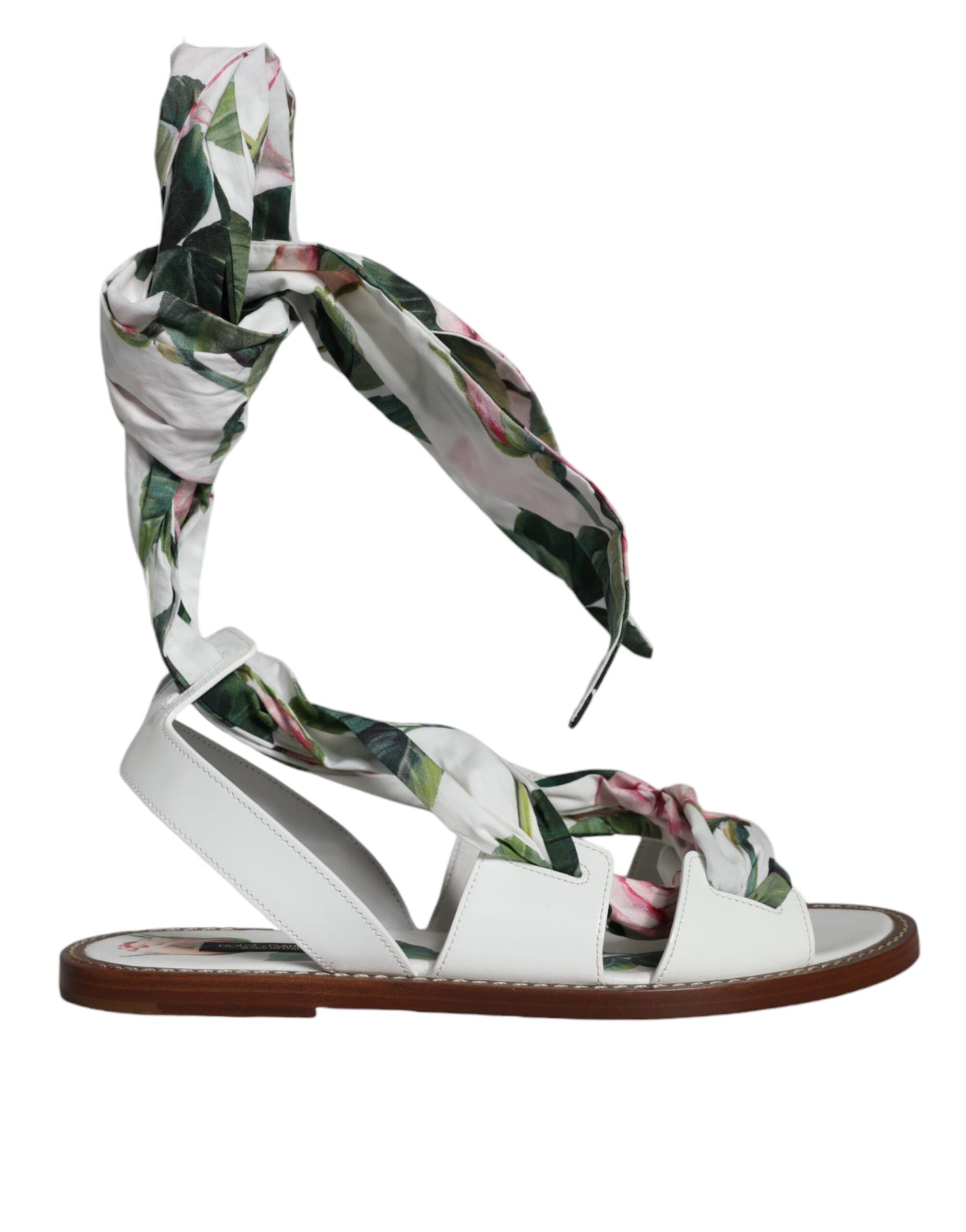Dolce & Gabbana Multicolor Floral Print Ankle Wrap Sandals Shoes | Regal Royce