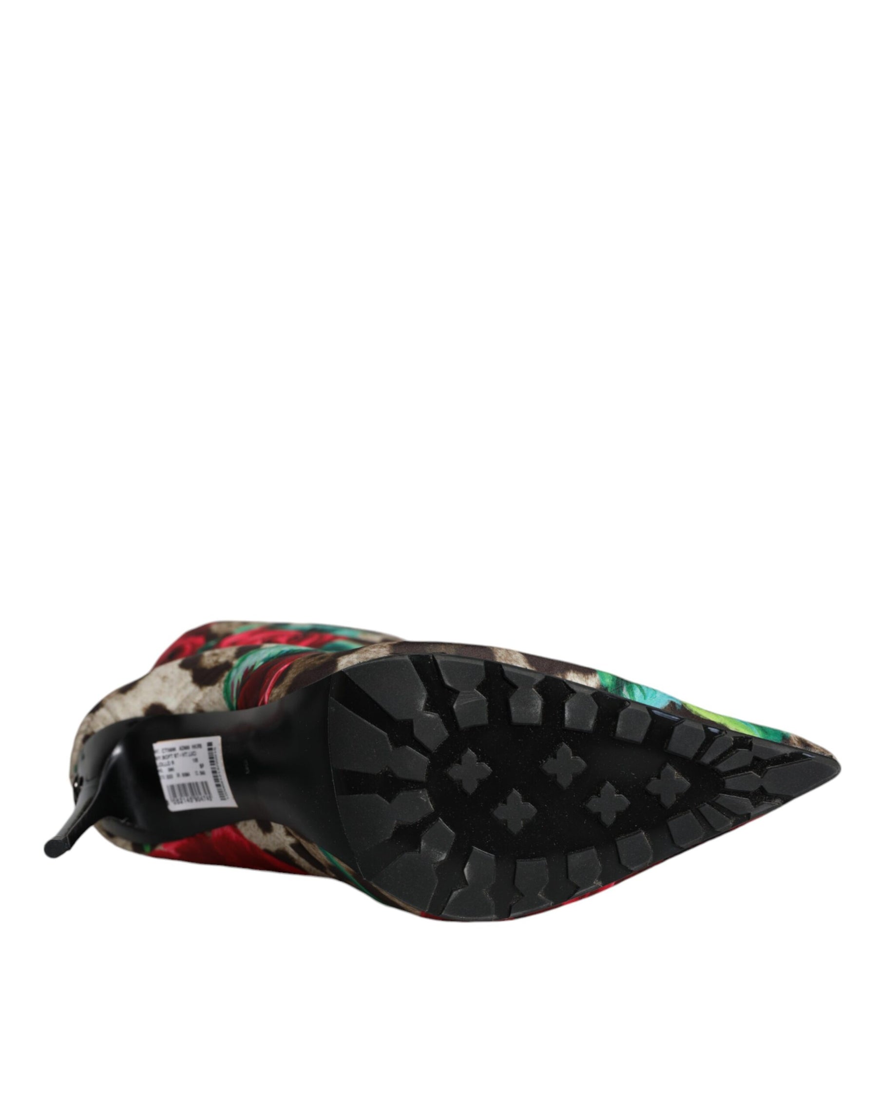 Dolce & Gabbana Multicolor Leopard Rose Mid Calf Boots Shoes | Regal Royce