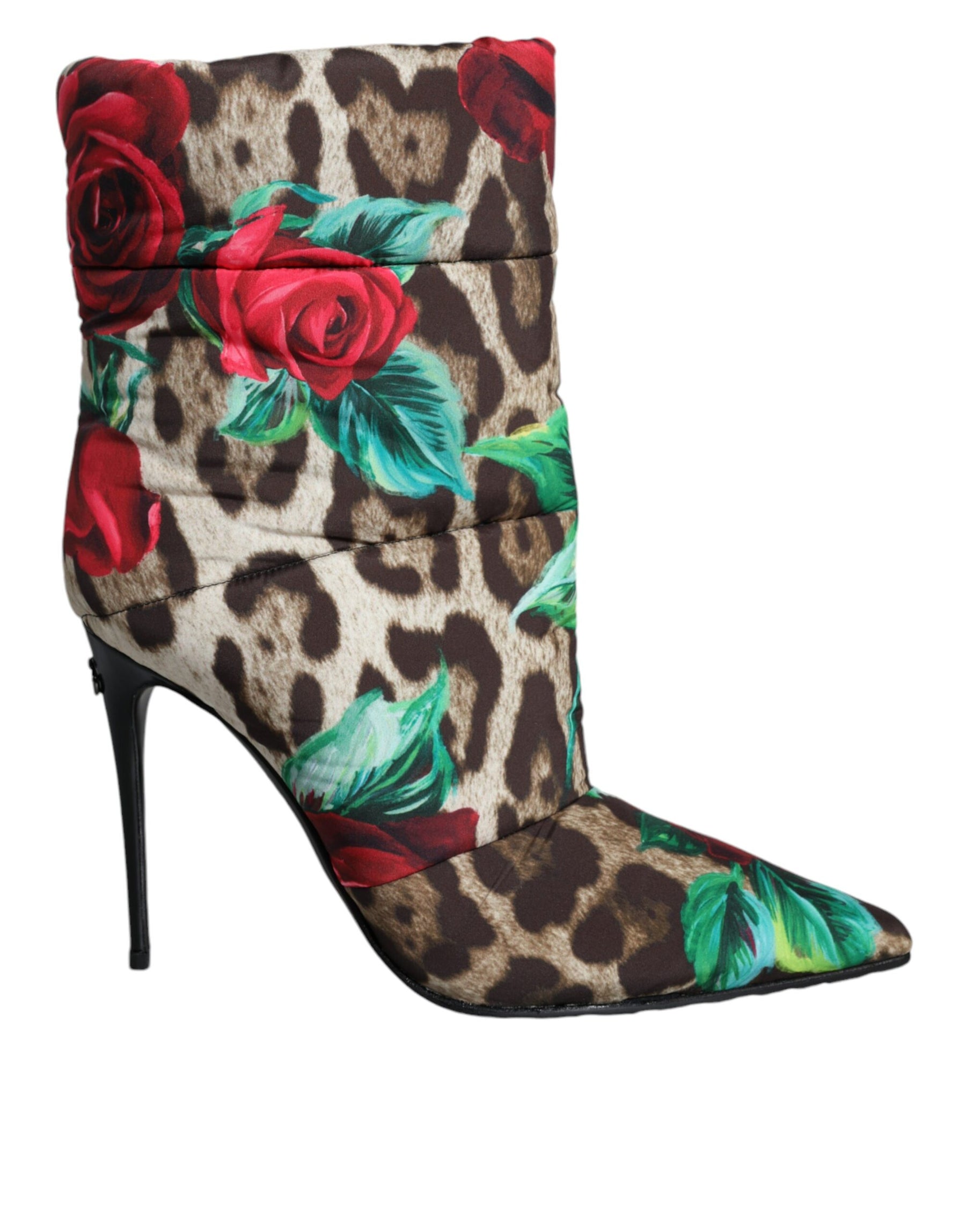 Dolce & Gabbana Multicolor Leopard Rose Mid Calf Boots Shoes | Regal Royce