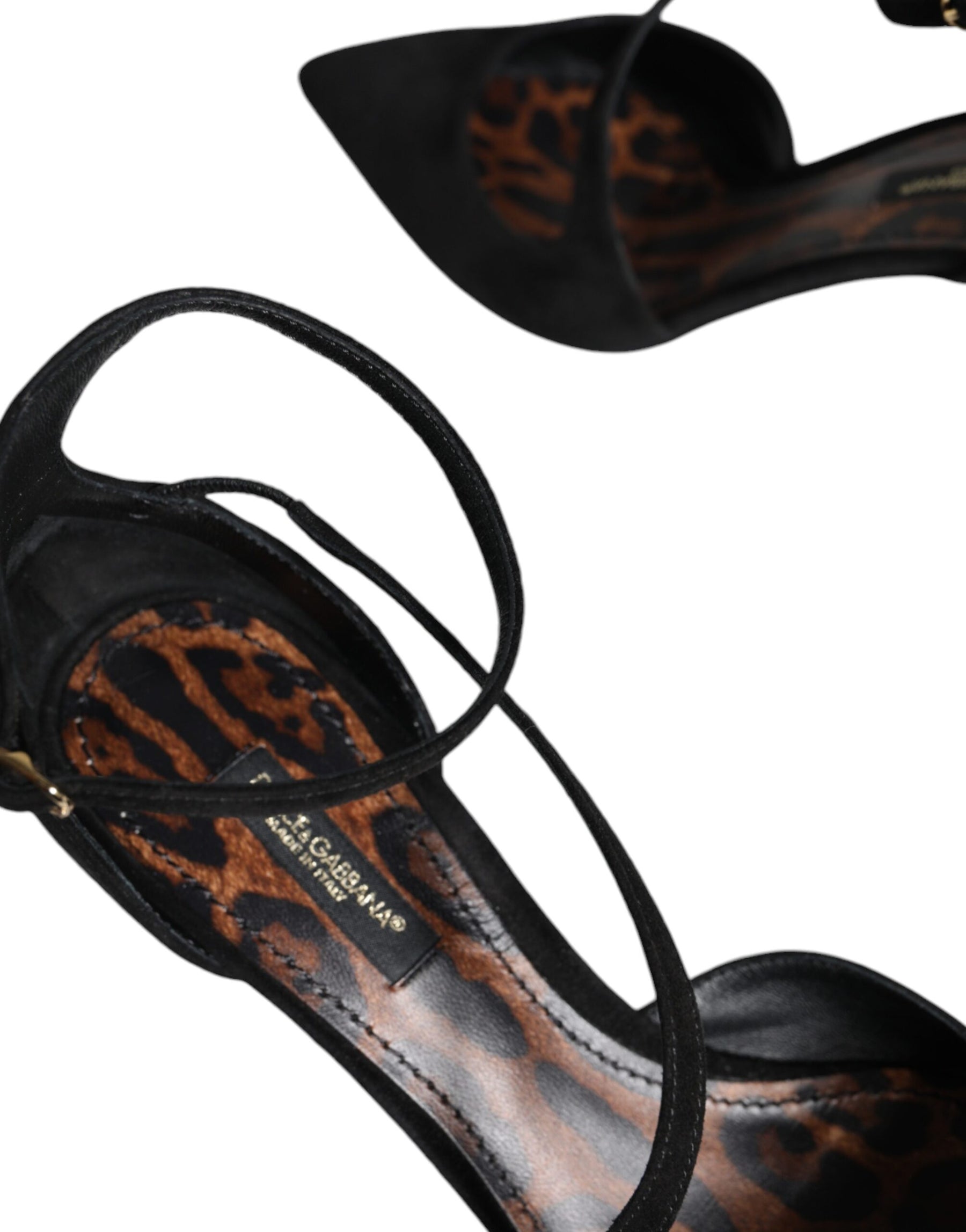Dolce & Gabbana Black Suede Ankle Strap Pumps Heels Shoes | Regal Royce