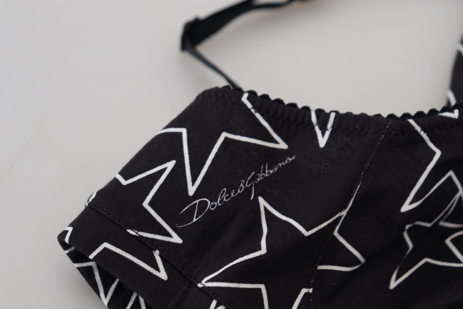 Dolce & Gabbana Black Millennials Star Non Wire Cotton Bra Underwear | Regal Royce