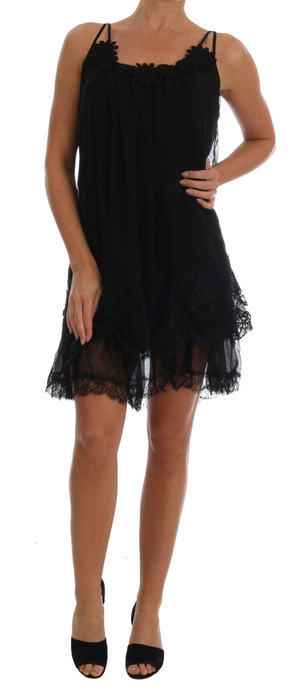 Dolce & Gabbana Black Silk Lace Chemise Dress | Regal Royce