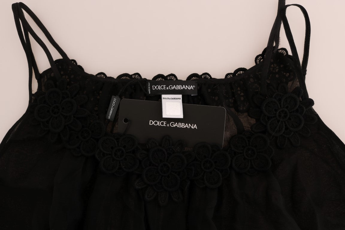 Dolce & Gabbana Black Silk Lace Chemise Dress | Regal Royce