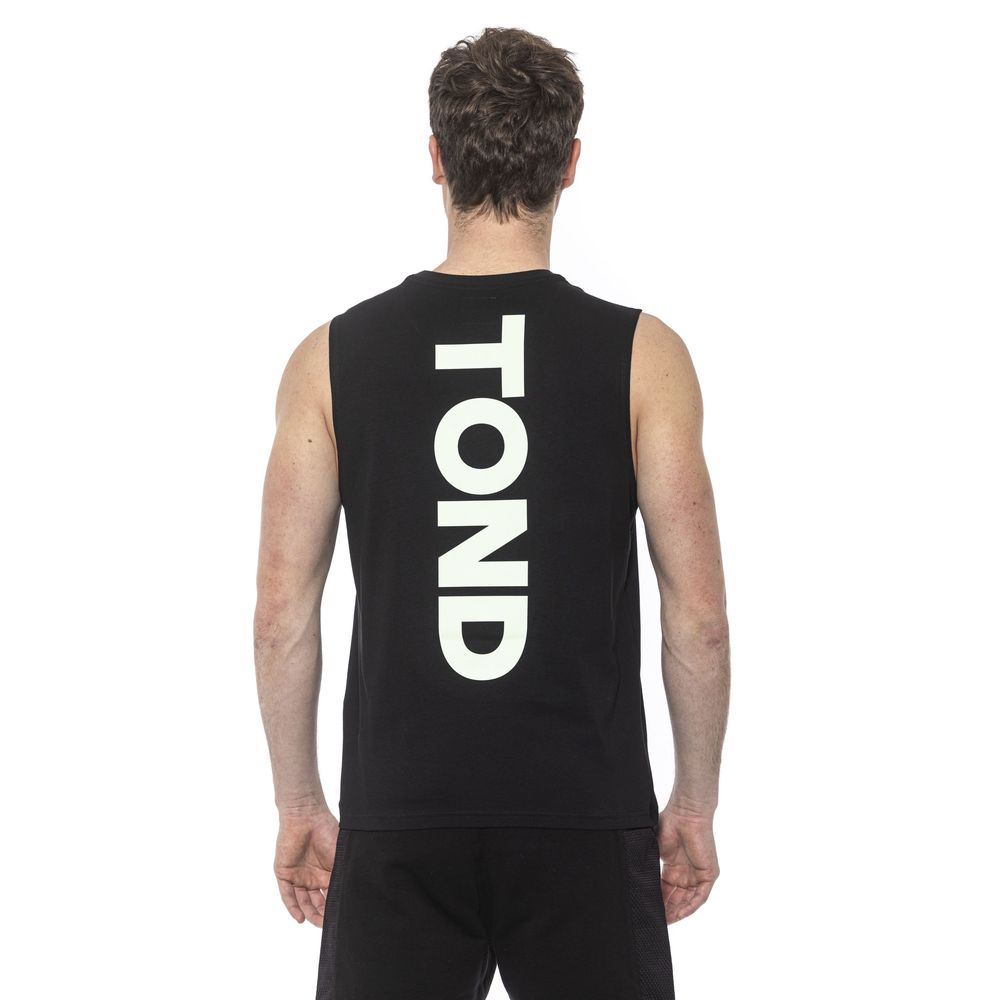 Tond Black Cotton Men Tank Top | Regal Royce