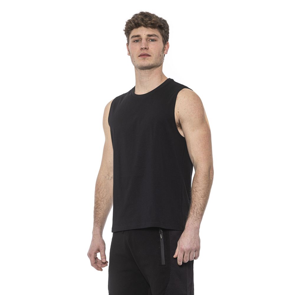 Tond Black Cotton Men Tank Top | Regal Royce
