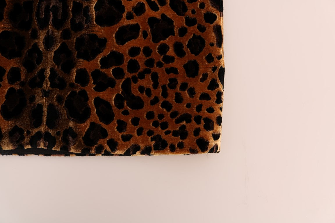 Dolce & Gabbana Brown Leopard Print Silk Sheath Dress | Regal Royce