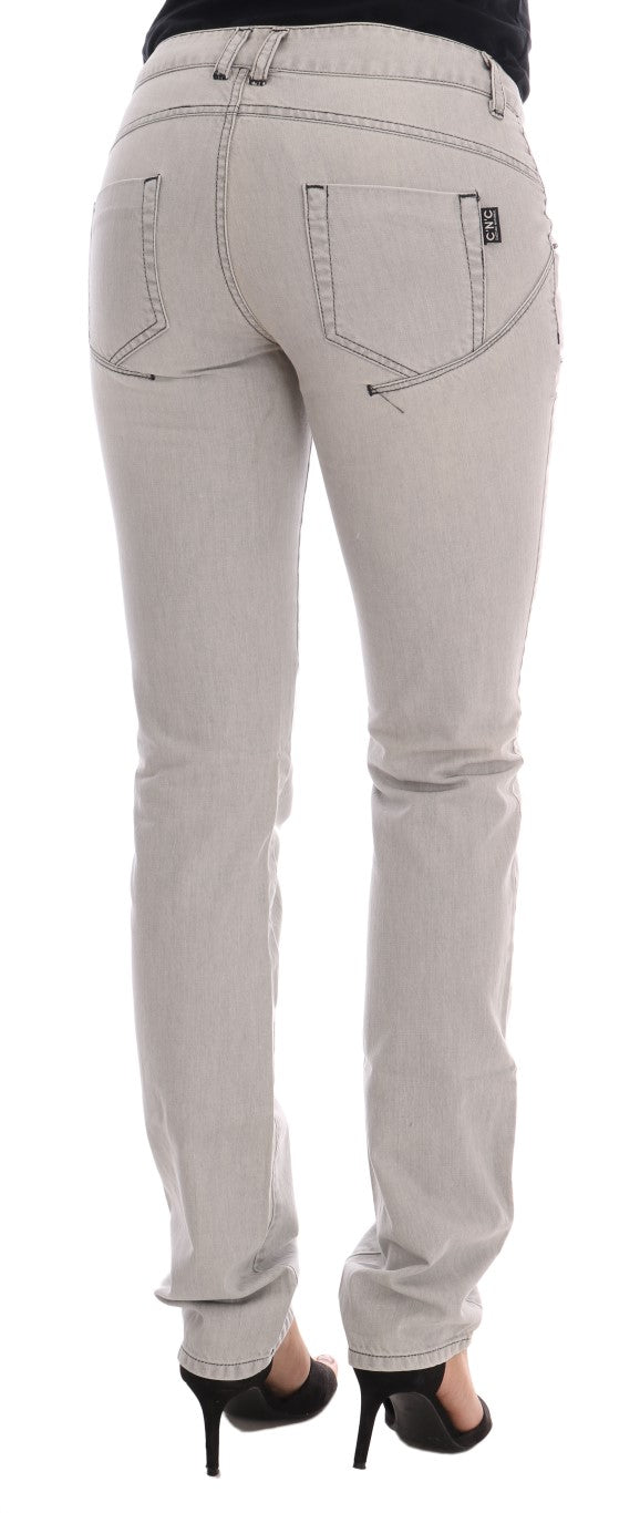 Costume National Gray Wash Cotton Slim Jeans | Regal Royce