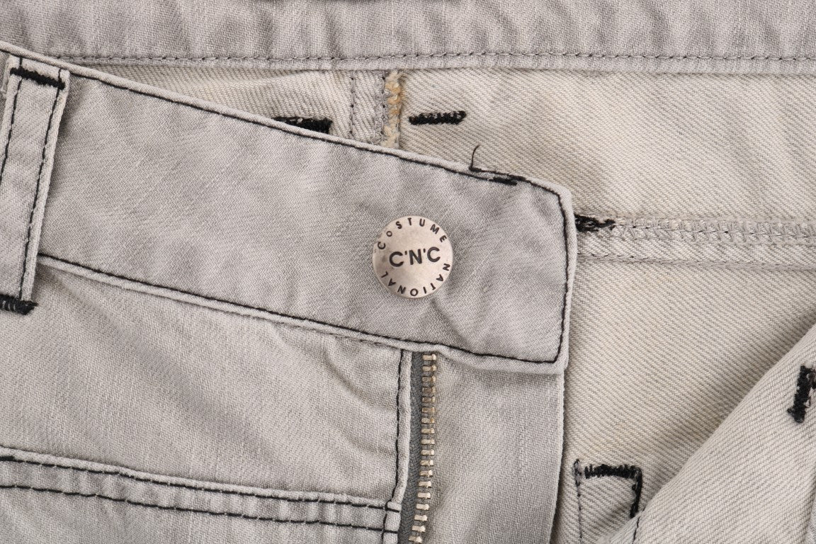 Costume National Gray Wash Cotton Slim Jeans | Regal Royce