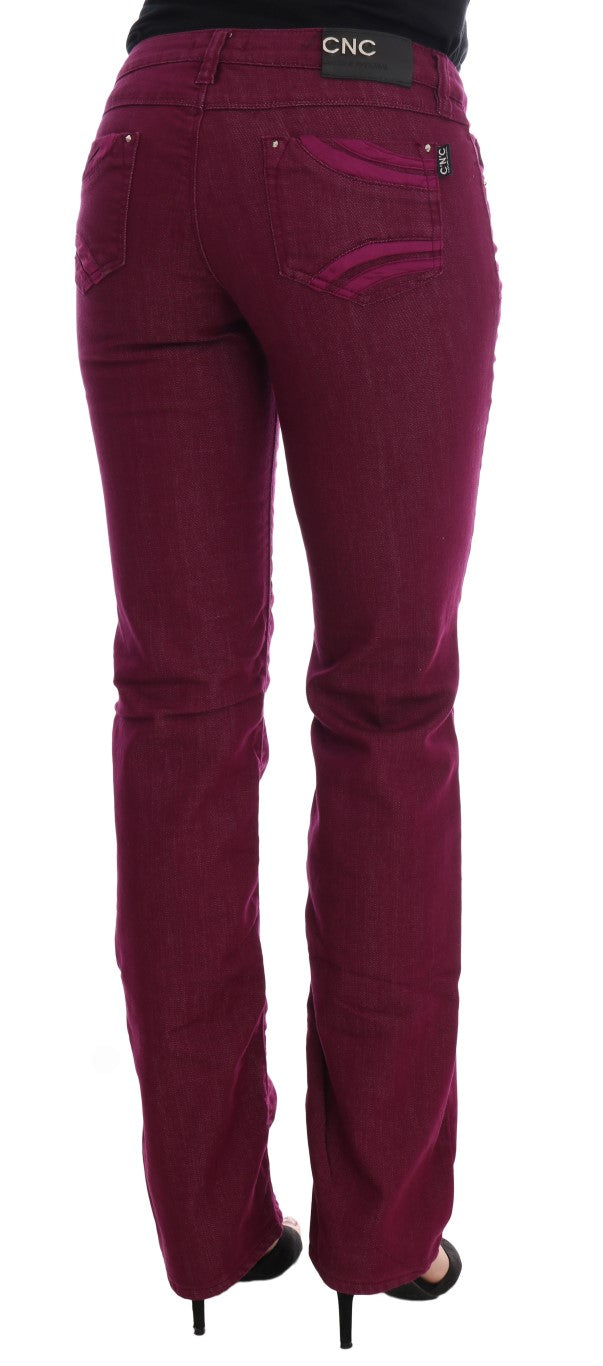 Costume National Red Wash Cotton Stretch Denim Jeans | Regal Royce