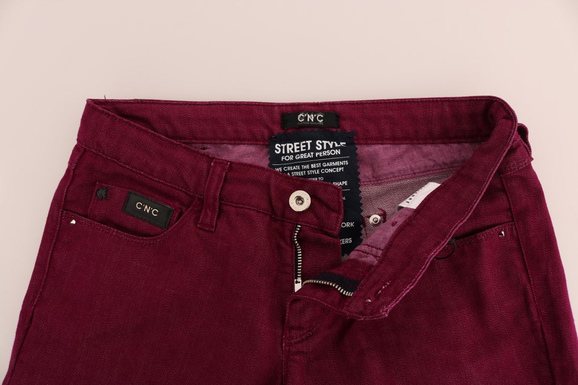 Costume National Red Wash Cotton Stretch Denim Jeans | Regal Royce