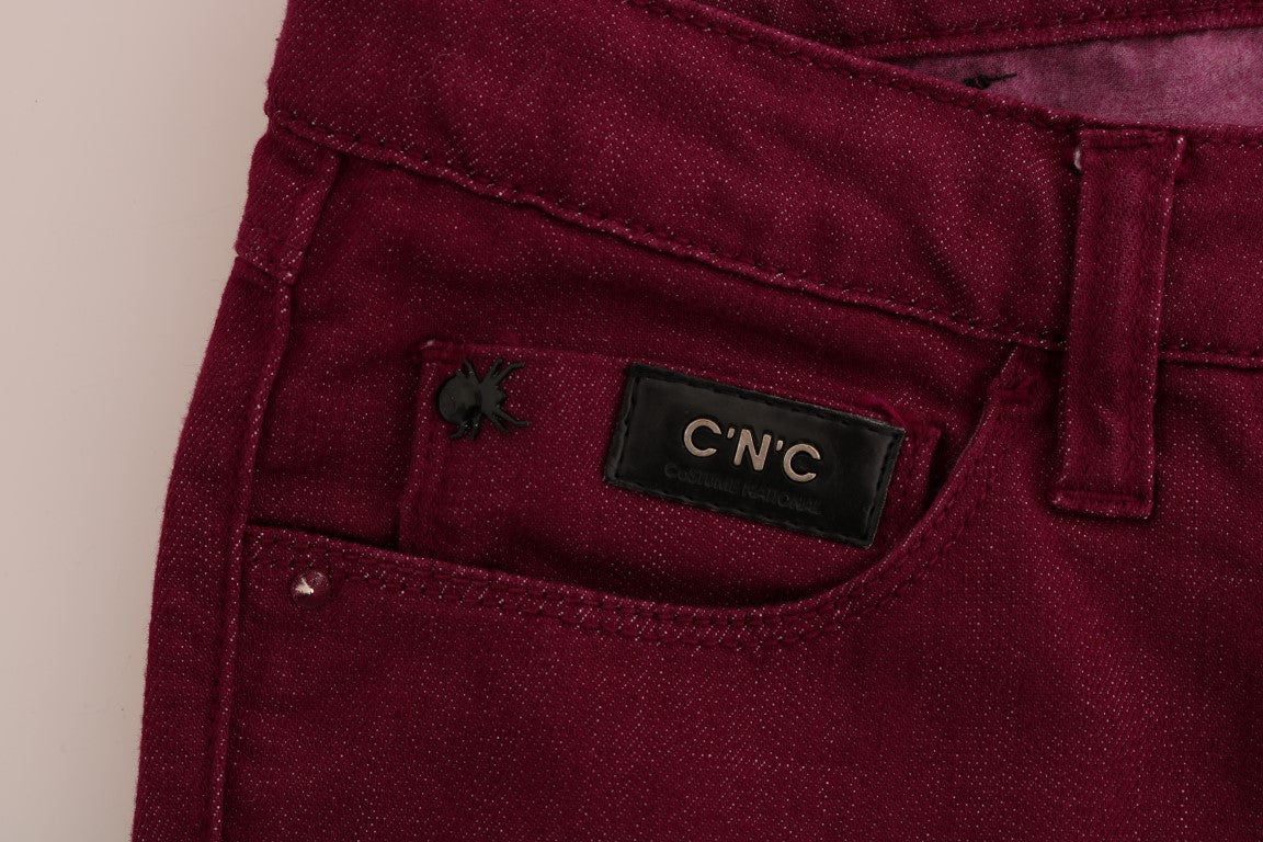 Costume National Red Wash Cotton Stretch Denim Jeans | Regal Royce