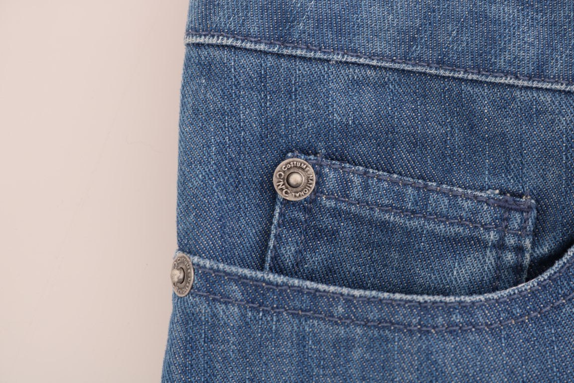 Costume National Blue Wash Cotton Boyfriend Fit Jeans | Regal Royce