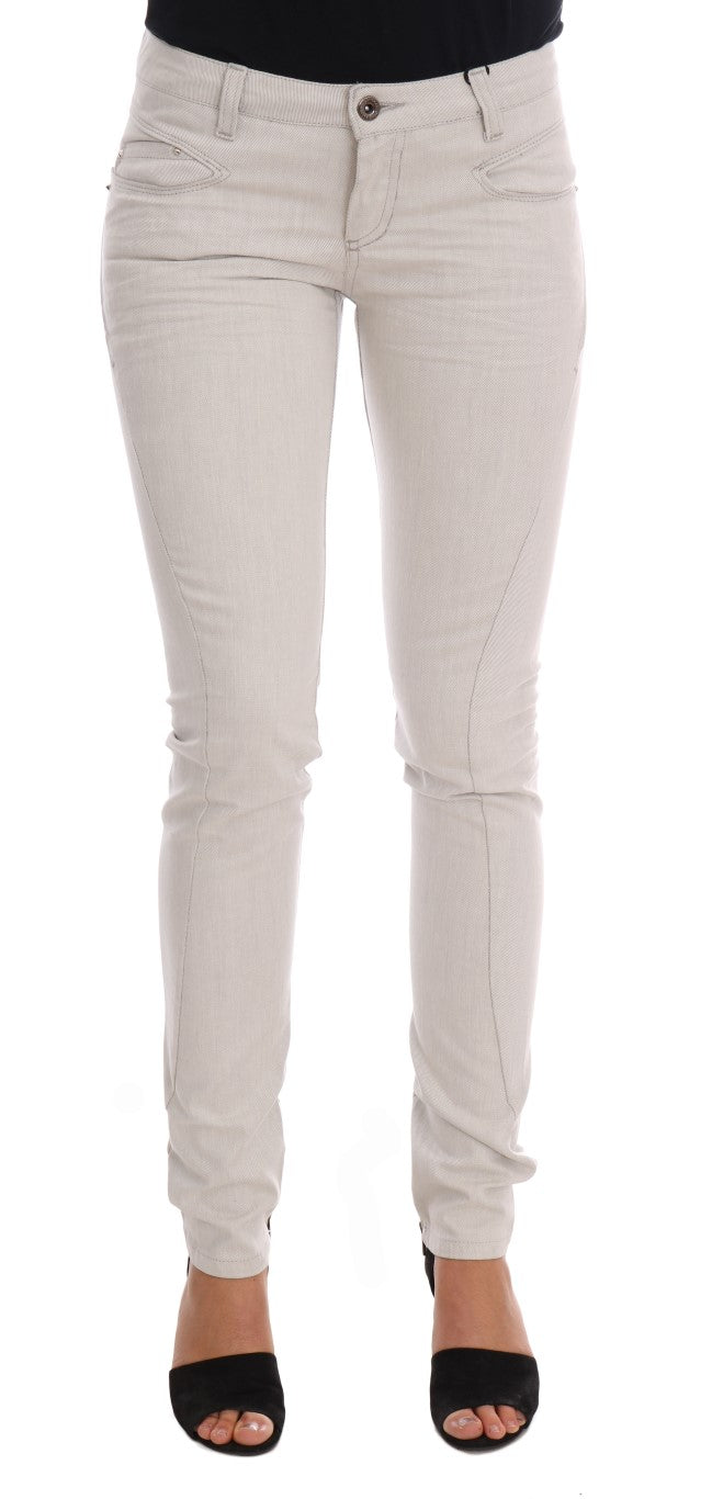 Costume National White Cotton Stretch Slim Jeans | Regal Royce