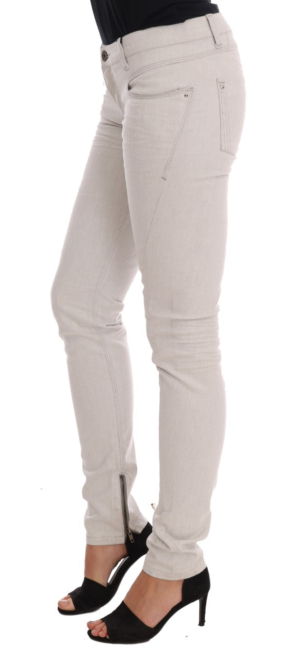 Costume National White Cotton Stretch Slim Jeans | Regal Royce