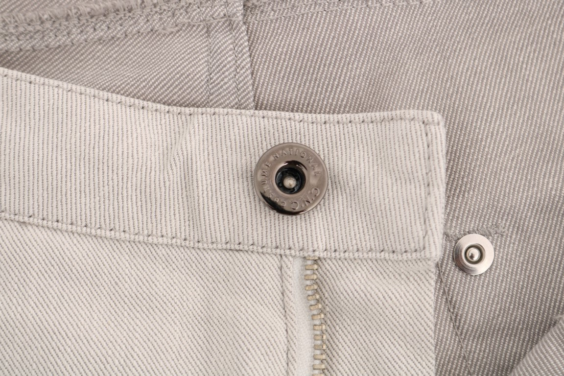 Costume National White Cotton Stretch Slim Jeans | Regal Royce