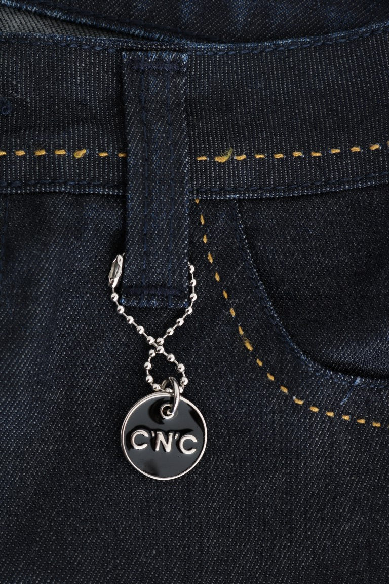 Costume National Blue Cotton Stretch Slim Fit Jeans | Regal Royce