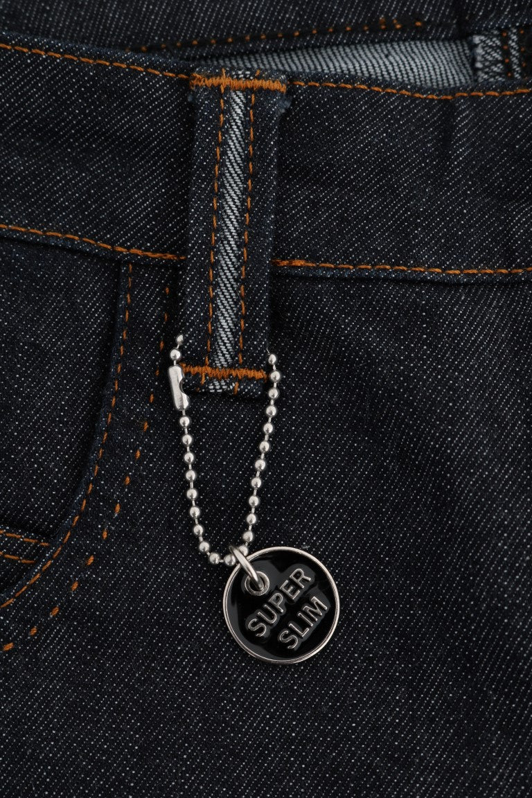 Costume National Blue Cotton Stretch Slim Fit Jeans | Regal Royce