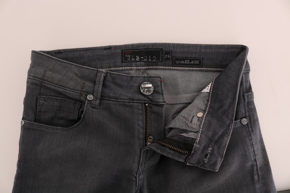 Acht Gray Cotton Slim Fit Denim Jeans | Regal Royce
