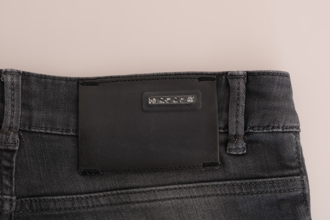 Acht Gray Cotton Slim Fit Denim Jeans | Regal Royce