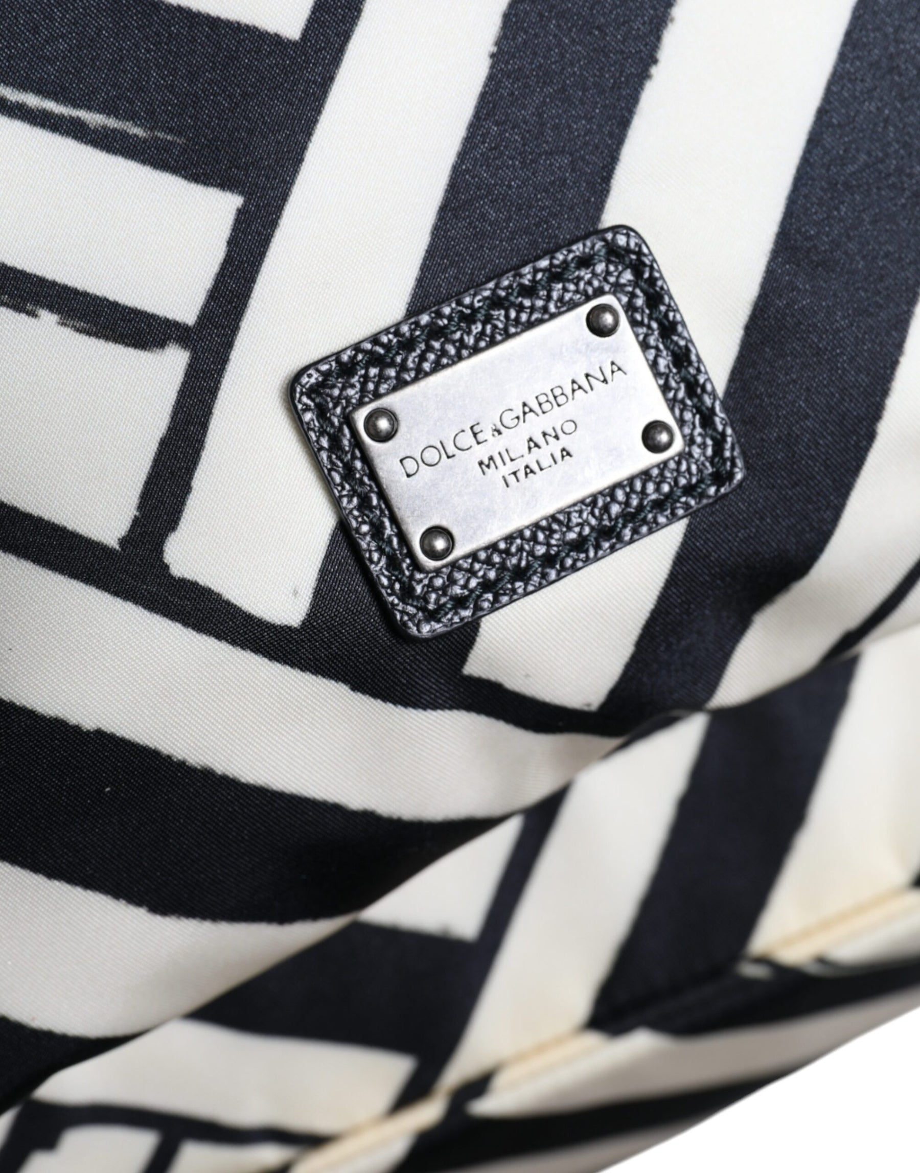 Dolce & Gabbana Black White Nylon Leather Travel Back Pack Bag | Regal Royce