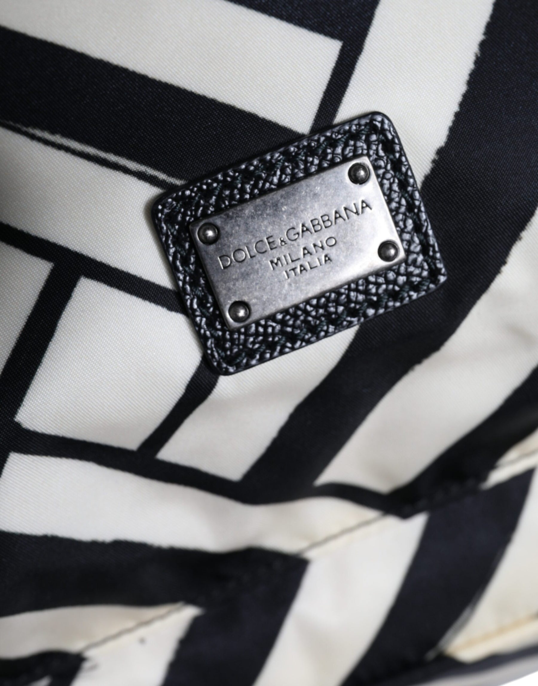 Dolce & Gabbana Black White Nylon Leather Travel Back Pack Bag | Regal Royce