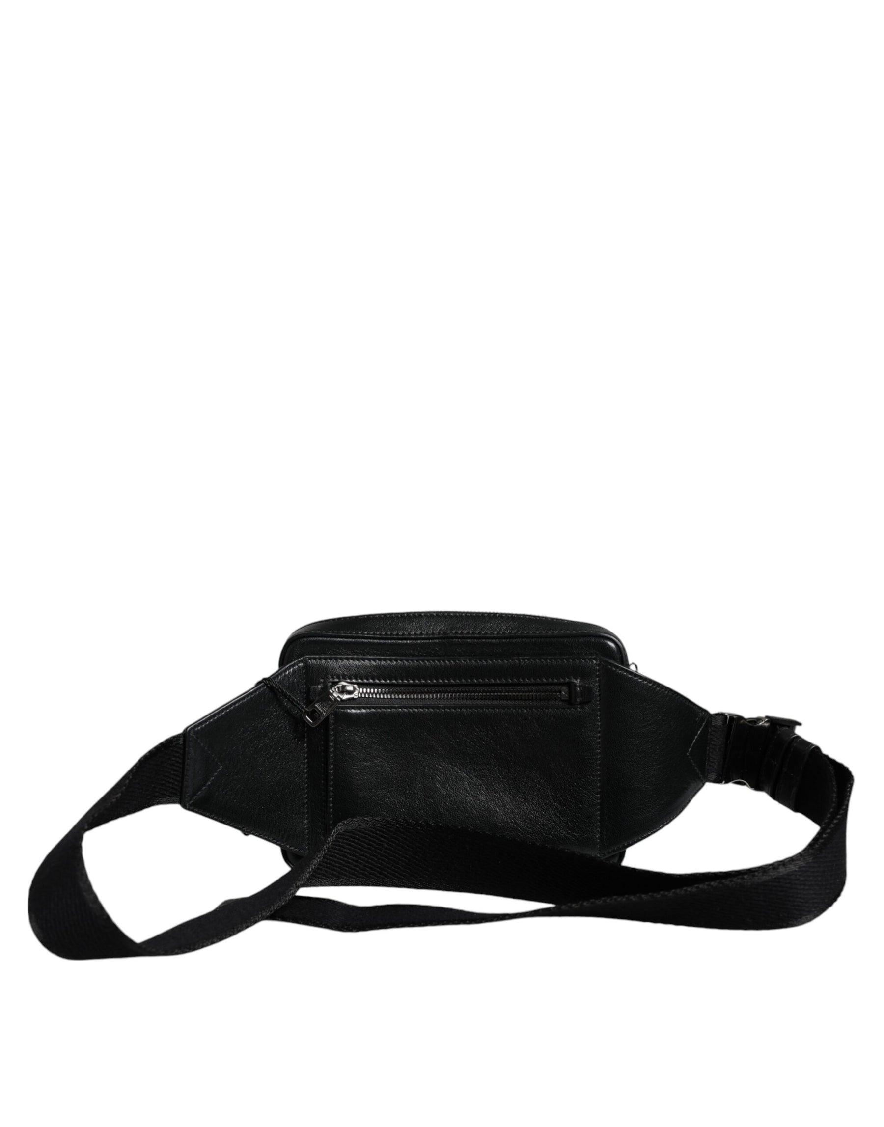 Dolce & Gabbana Black Leather LED Logo Belt Waist Fanny Pack Bag | Regal Royce