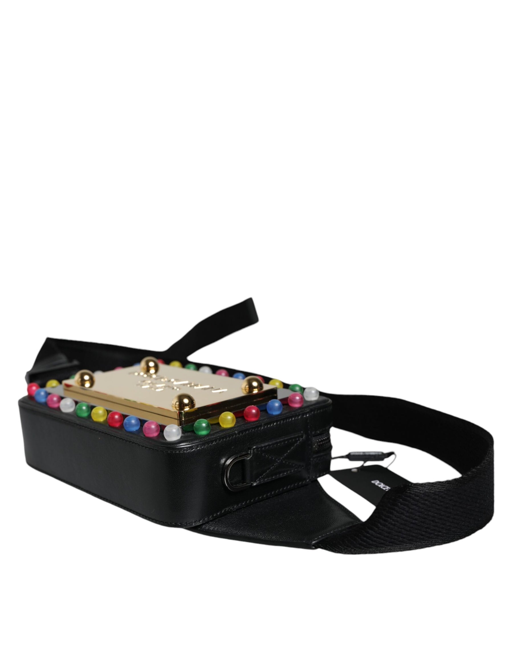 Dolce & Gabbana Black Leather LED Logo Belt Waist Fanny Pack Bag | Regal Royce