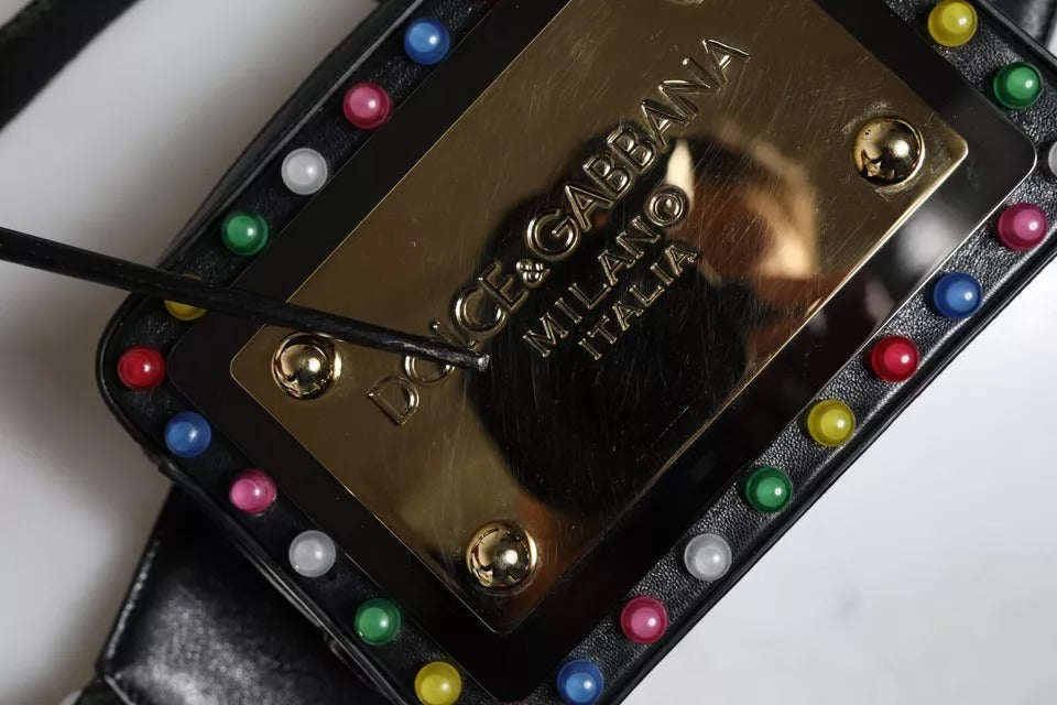 Dolce & Gabbana Black Leather LED Logo Belt Waist Fanny Pack Bag | Regal Royce