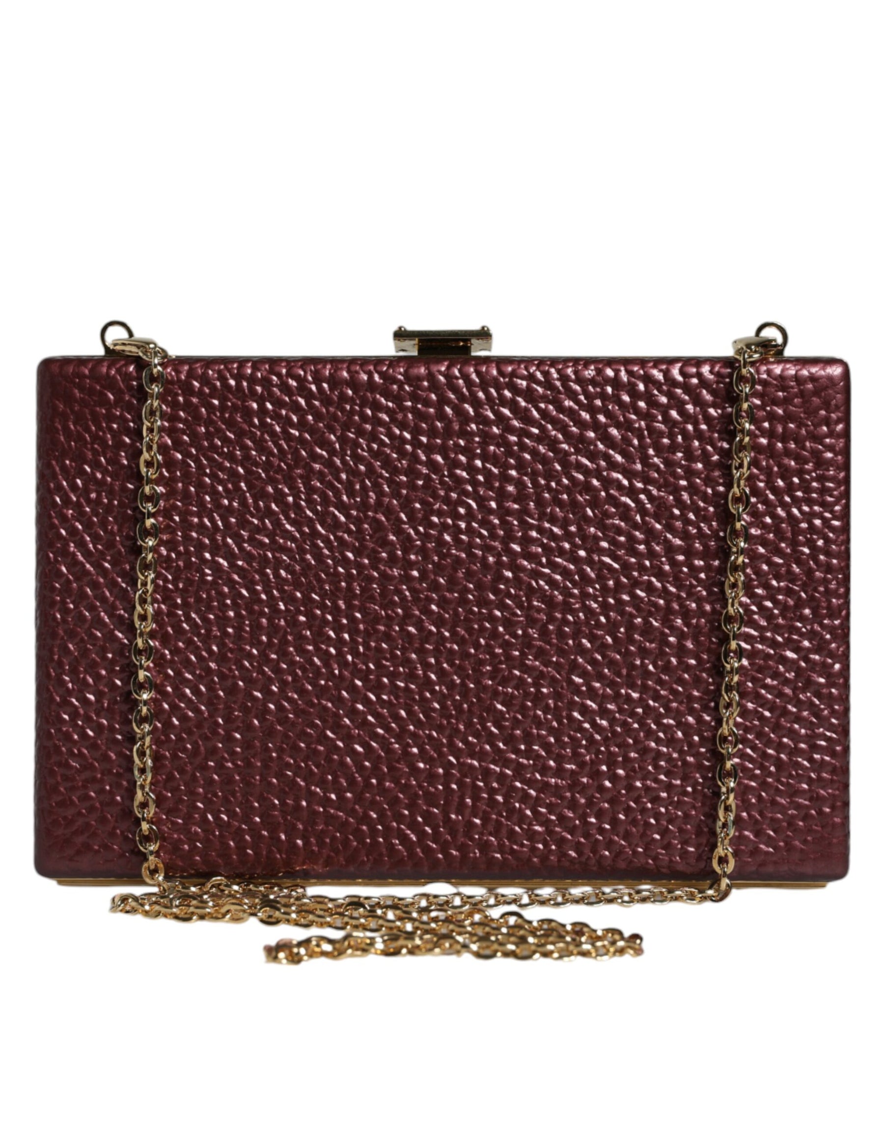 Dolce & Gabbana Maroon Leather Clutch Evening Crossbody Bag | Regal Royce