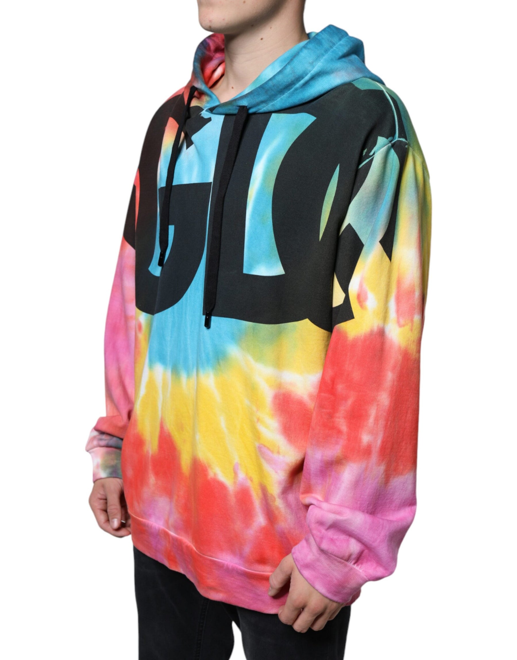 Dolce & Gabbana Multicolor Tie Dye Hooded Sweatshirt Sweater | Regal Royce