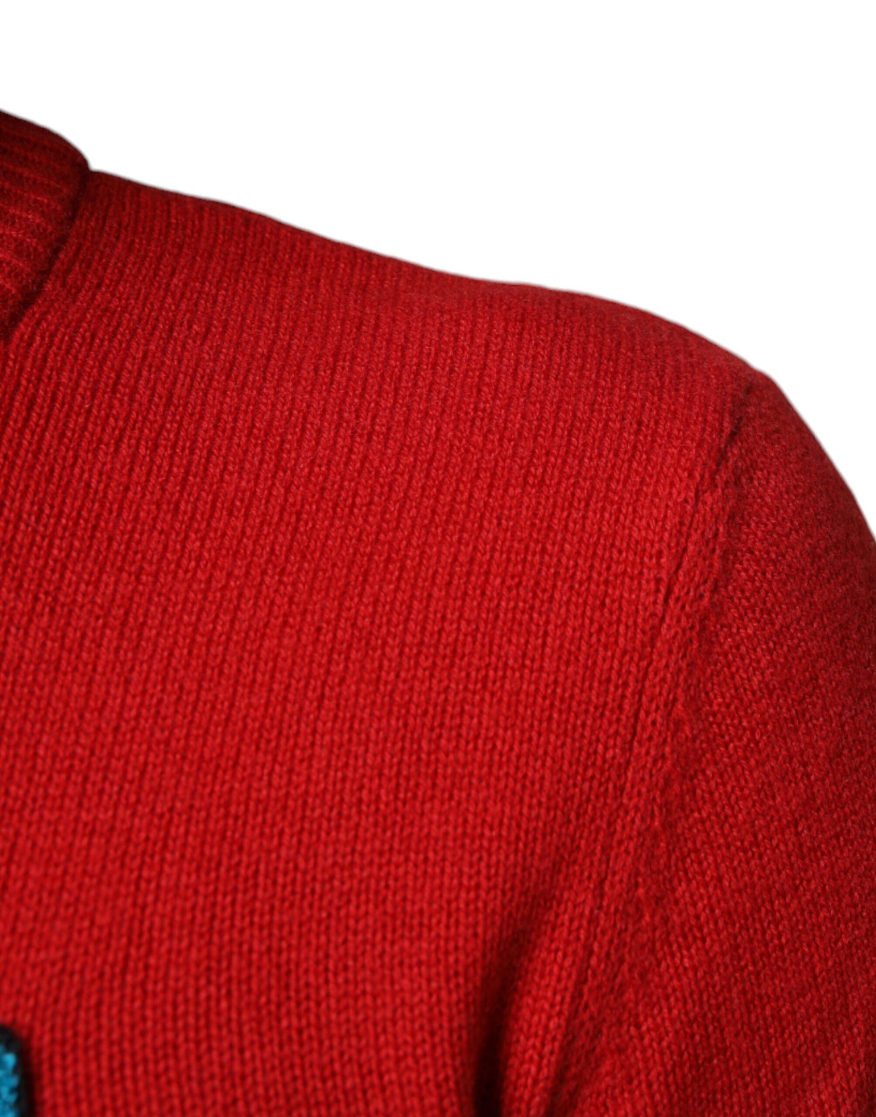 Dolce & Gabbana Red I'm The King Wool Crew Neck Sweatshirt Sweater | Regal Royce