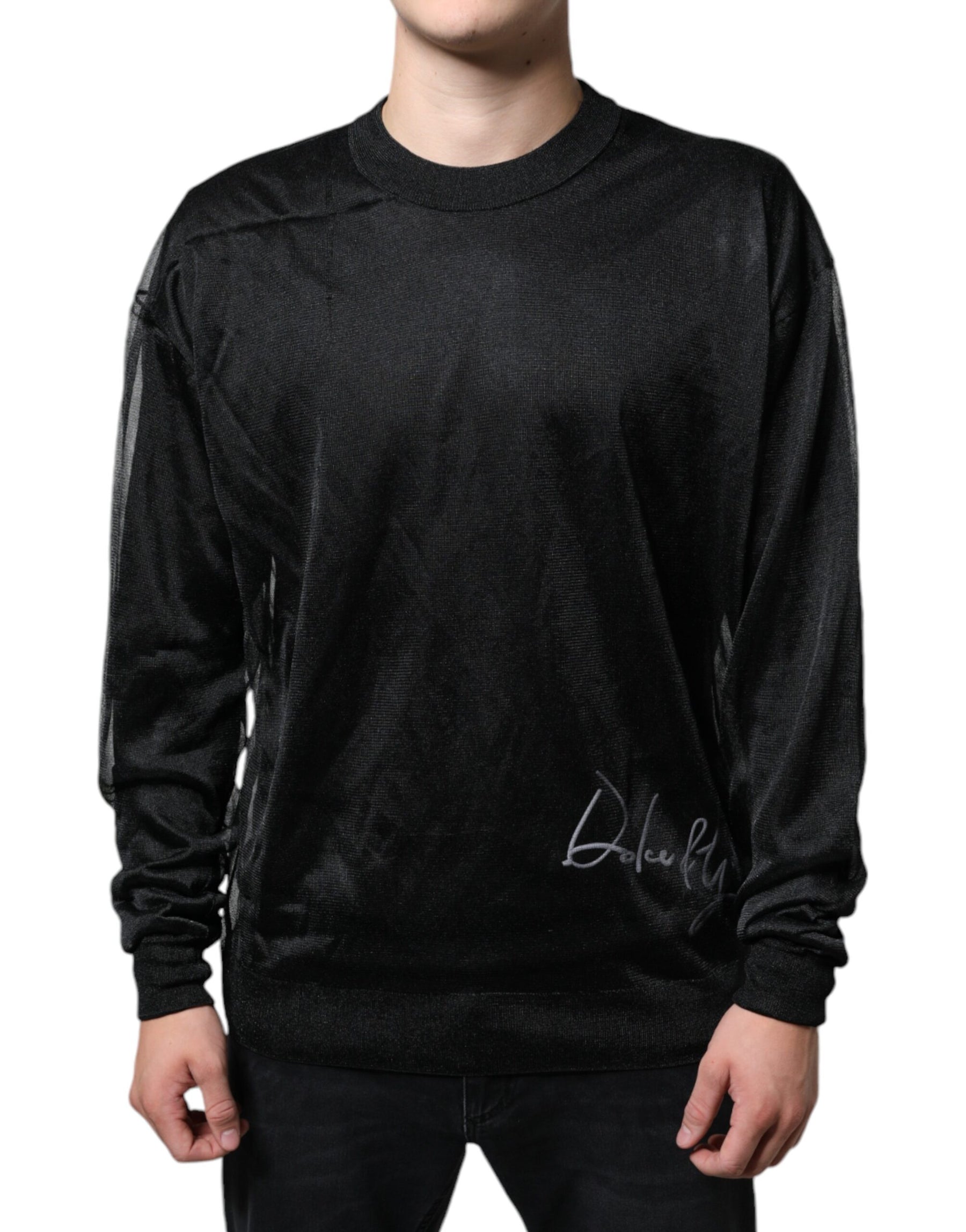 Dolce & Gabbana Black Polyester Pullover Sweatshirt Sweater | Regal Royce