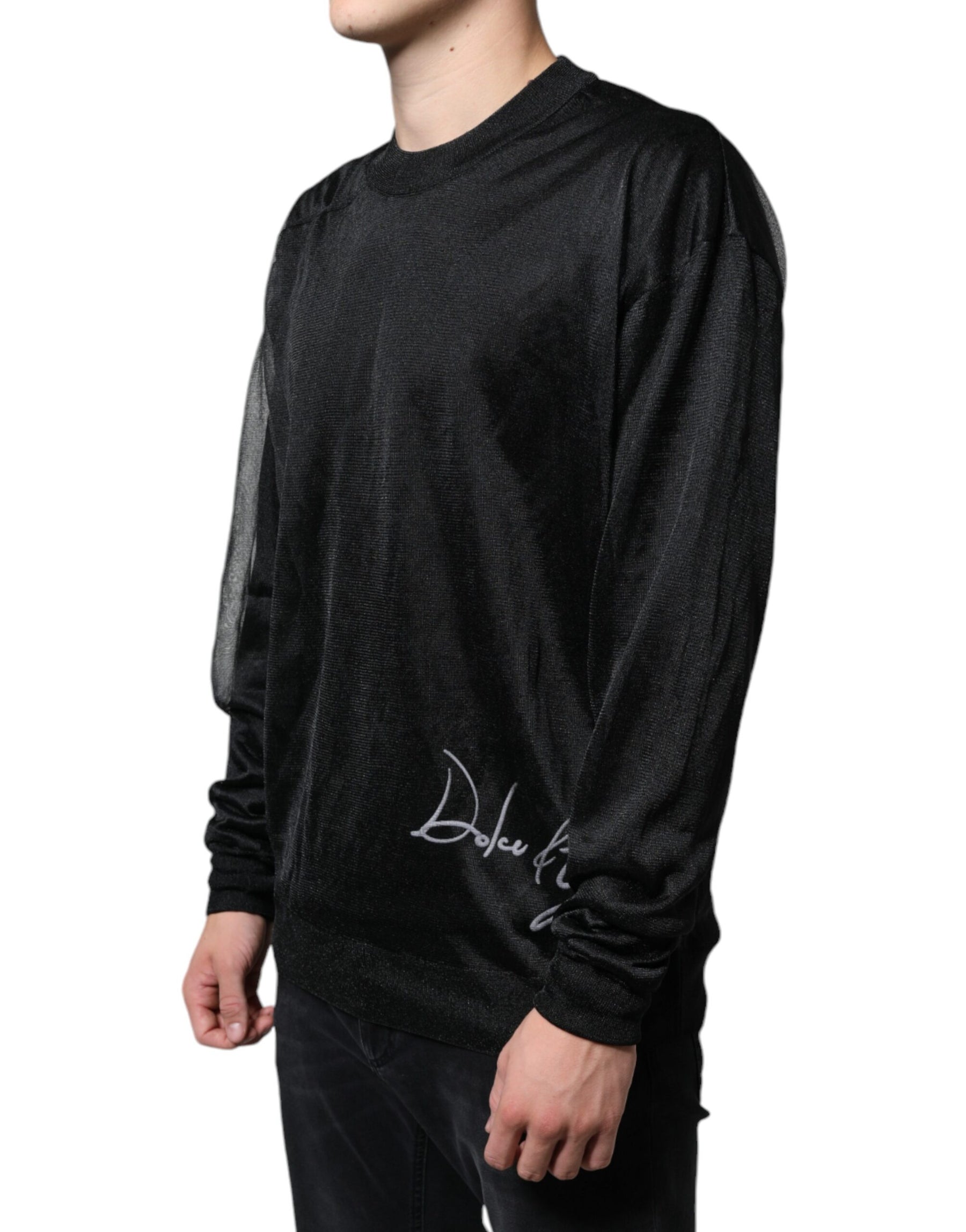 Dolce & Gabbana Black Polyester Pullover Sweatshirt Sweater | Regal Royce