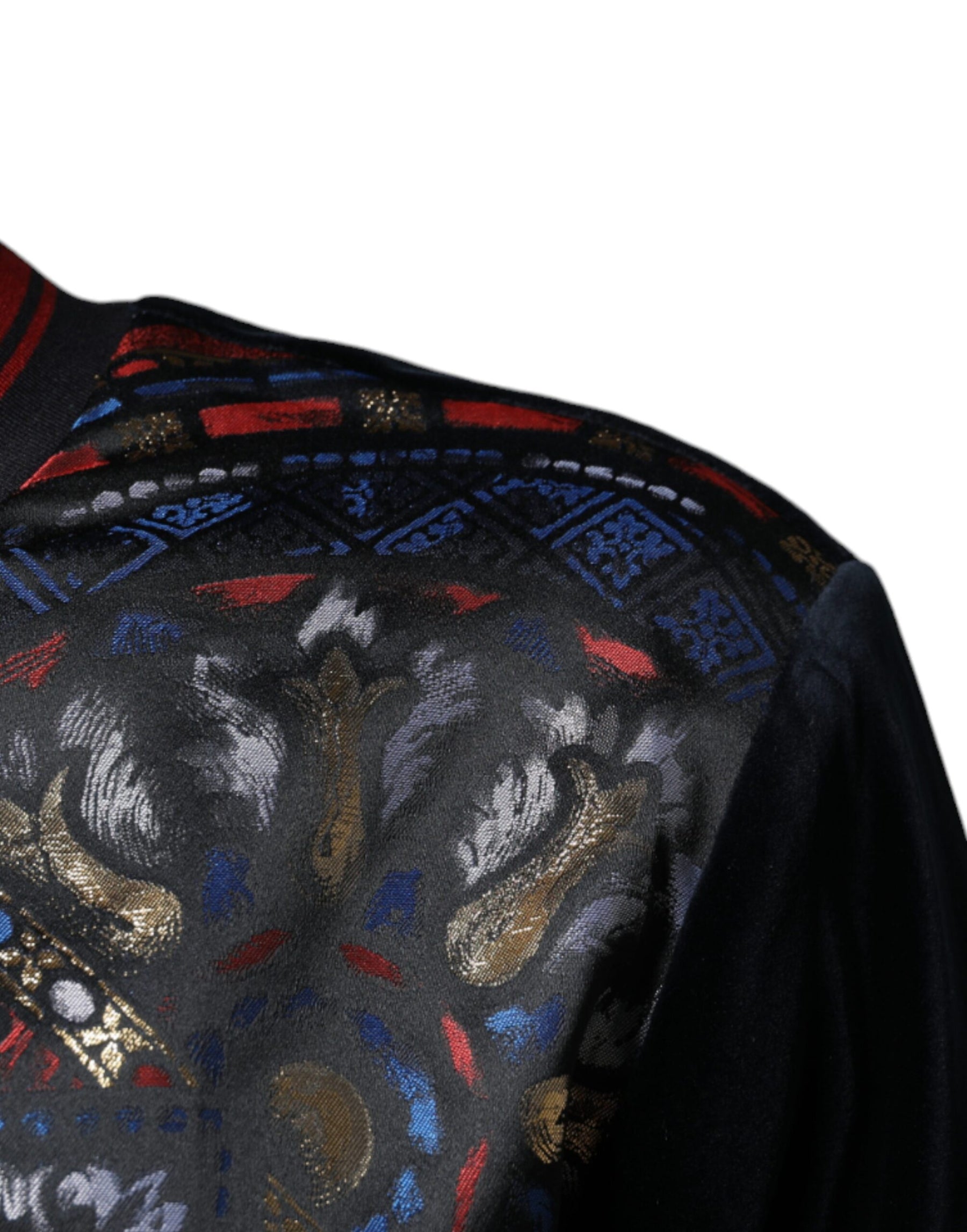 Dolce & Gabbana Multicolor Jacquard Crew Neck Sweatshirt Sweater | Regal Royce