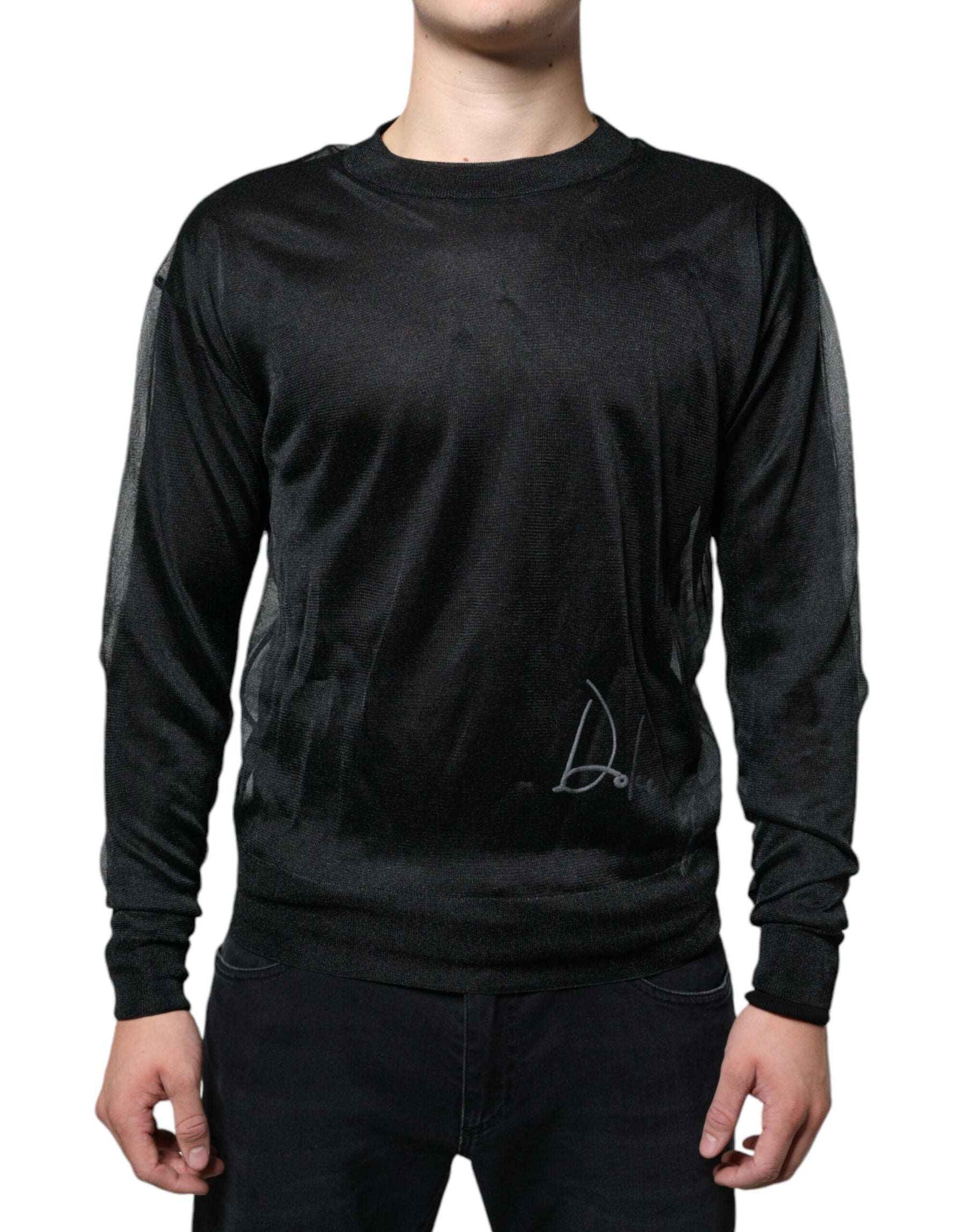Dolce & Gabbana Black Polyester Pullover Sweatshirt Sweater | Regal Royce