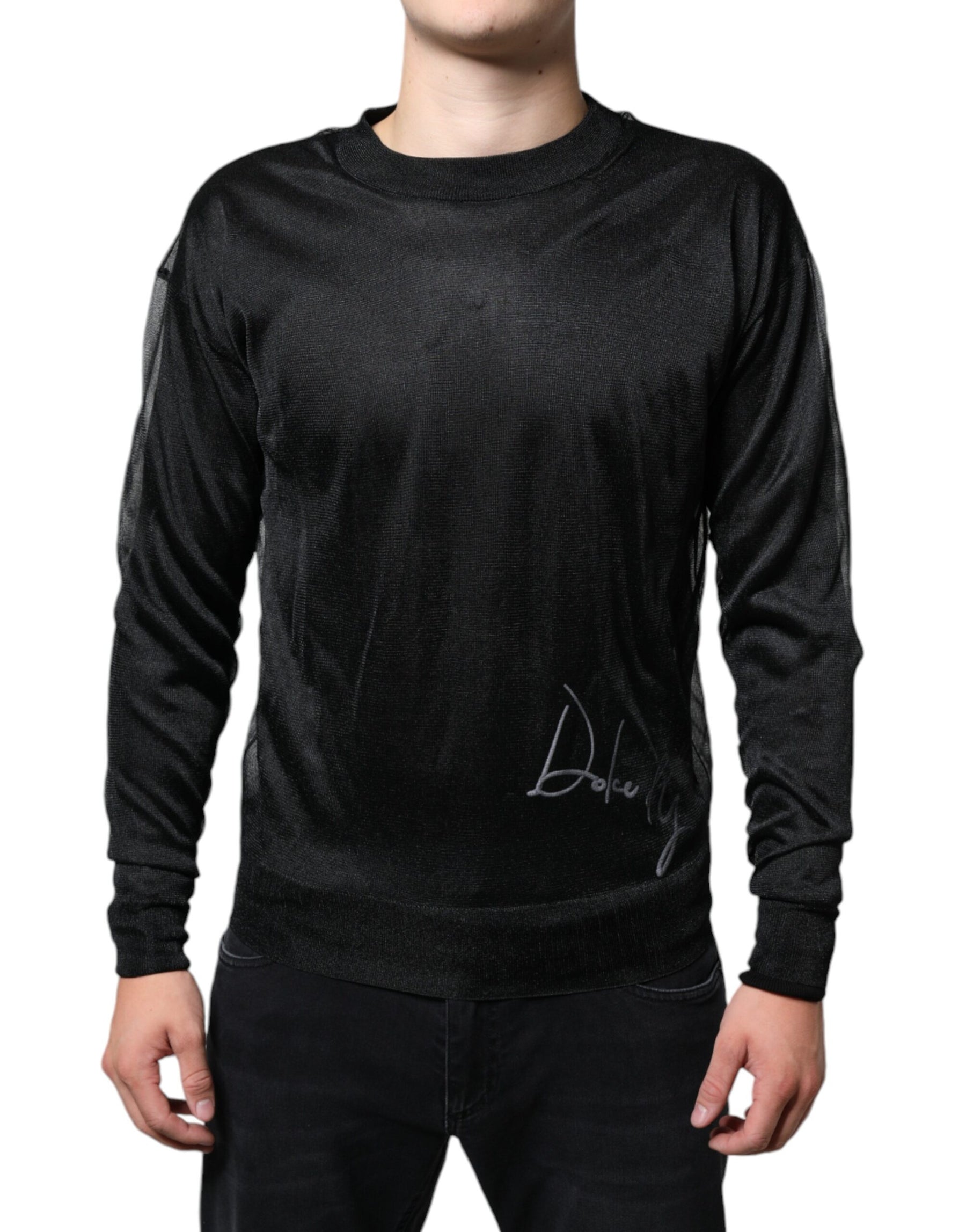 Dolce & Gabbana Black Polyester Pullover Sweatshirt Sweater | Regal Royce
